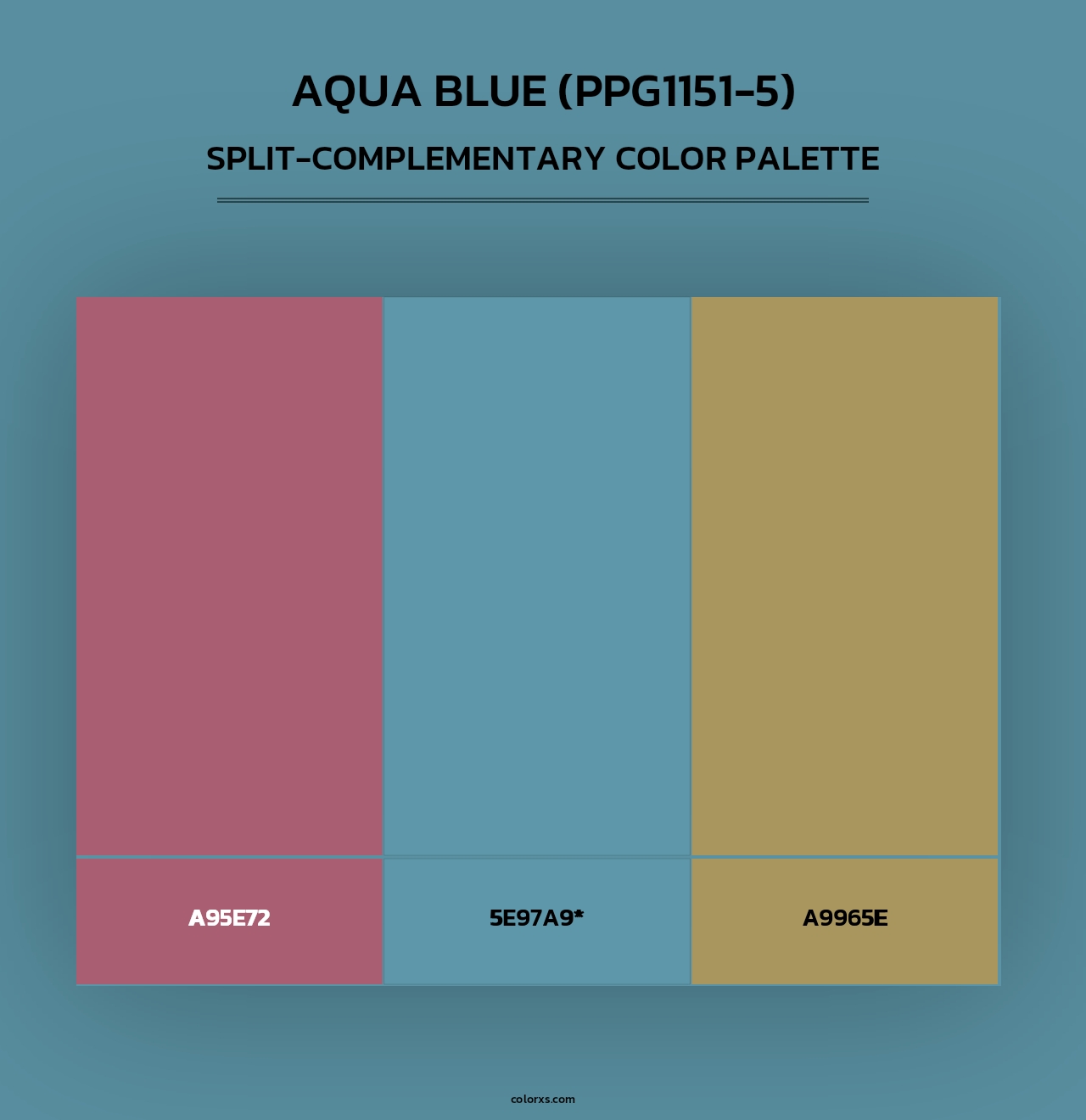 Aqua Blue (PPG1151-5) - Split-Complementary Color Palette