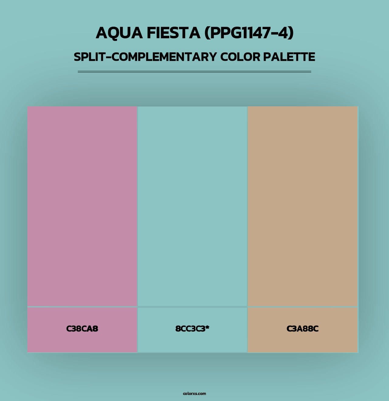 Aqua Fiesta (PPG1147-4) - Split-Complementary Color Palette