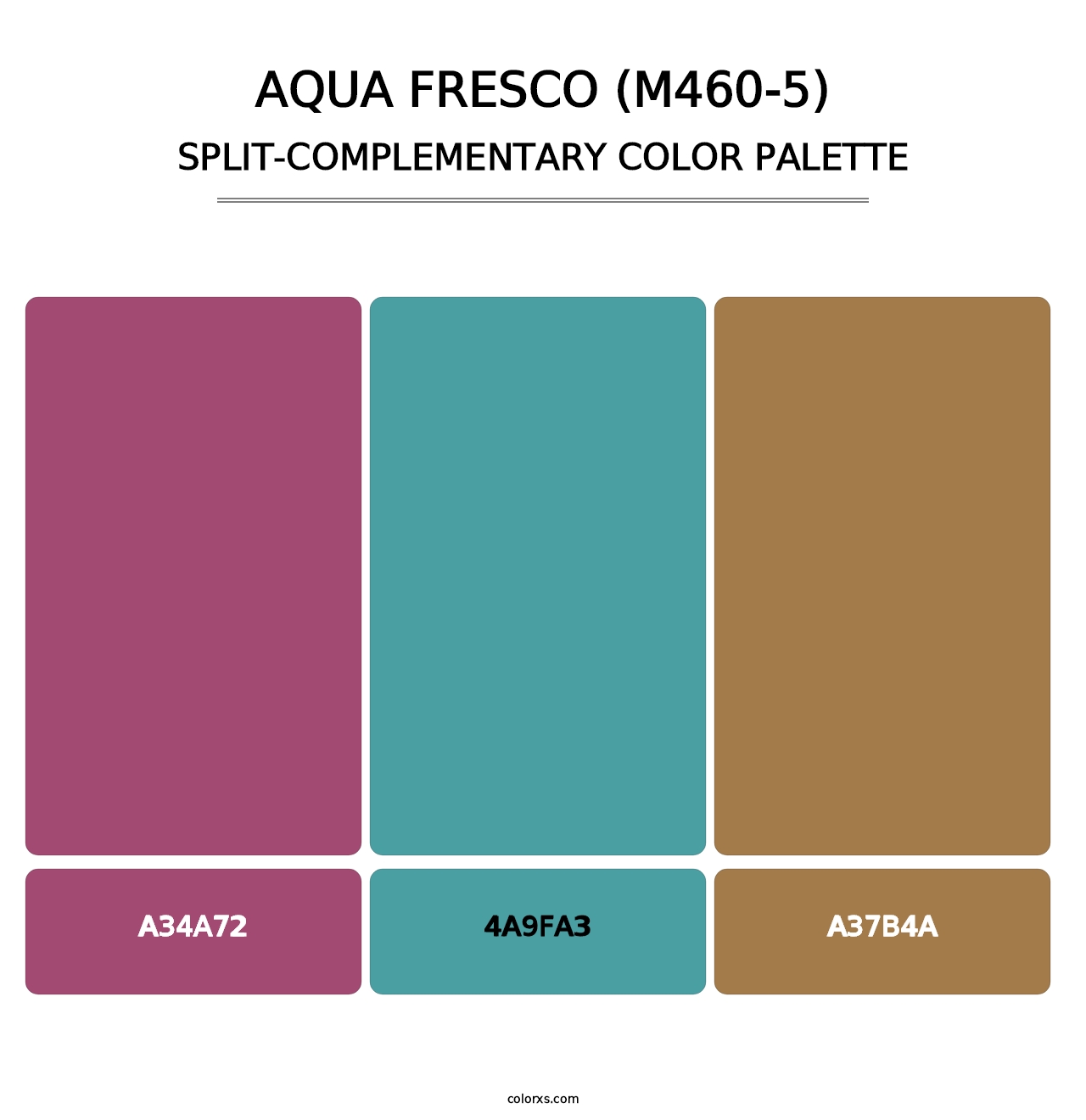 Aqua Fresco (M460-5) - Split-Complementary Color Palette