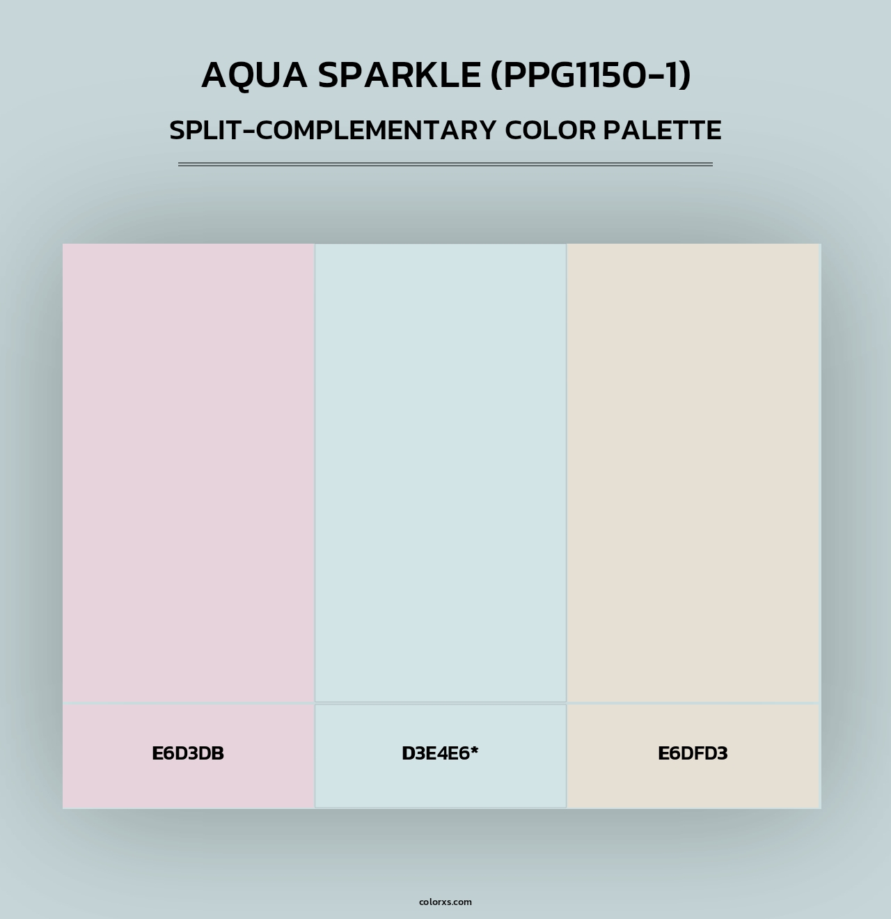 Aqua Sparkle (PPG1150-1) - Split-Complementary Color Palette