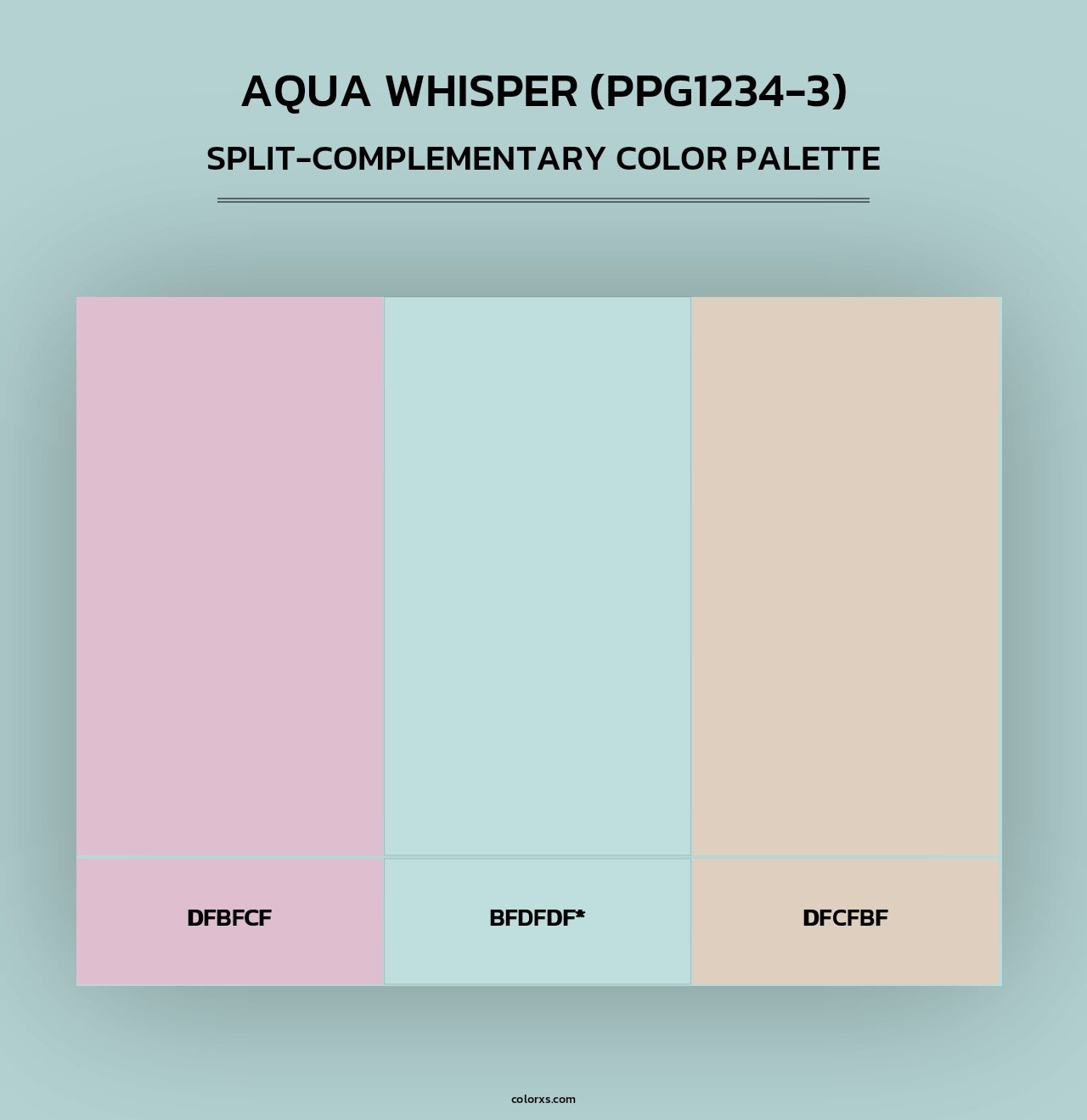 Aqua Whisper (PPG1234-3) - Split-Complementary Color Palette