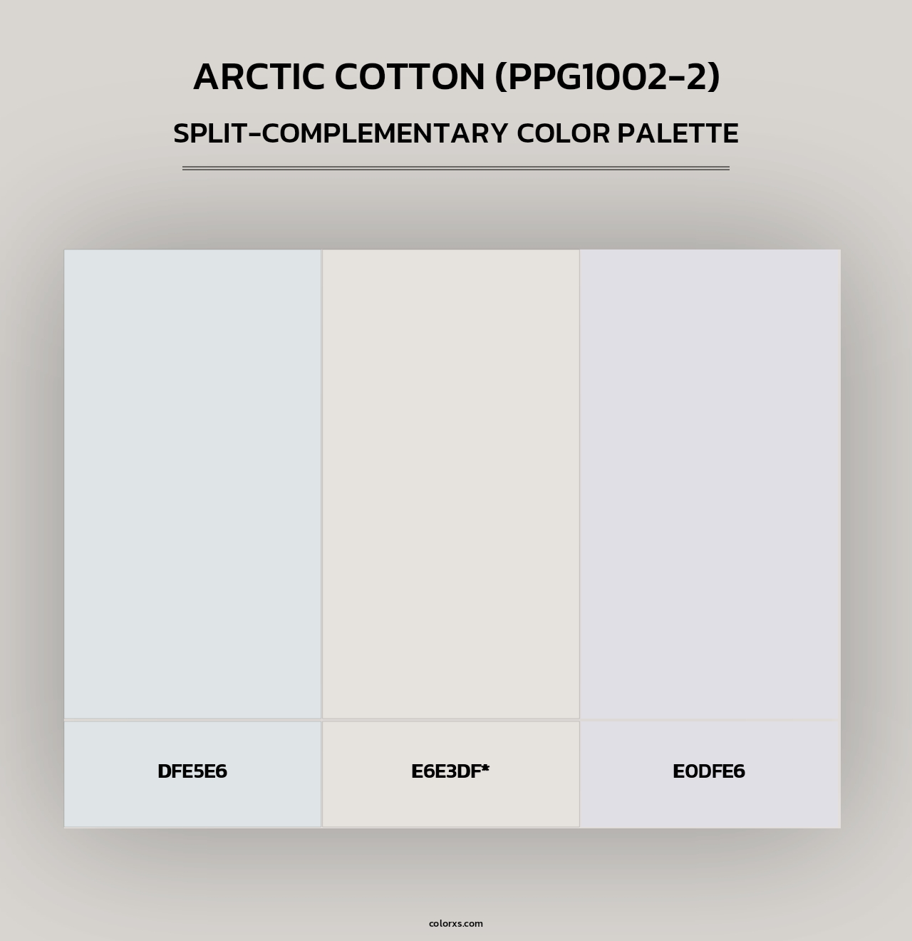 Arctic Cotton (PPG1002-2) - Split-Complementary Color Palette