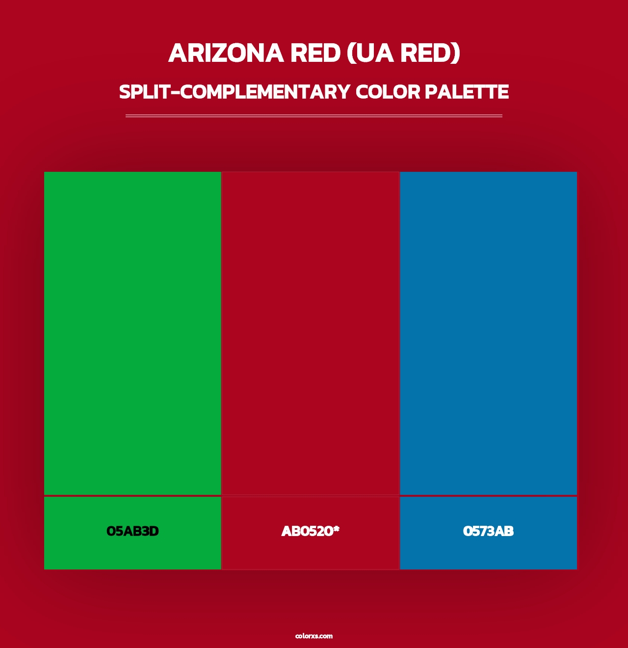 Arizona Red (UA Red) - Split-Complementary Color Palette
