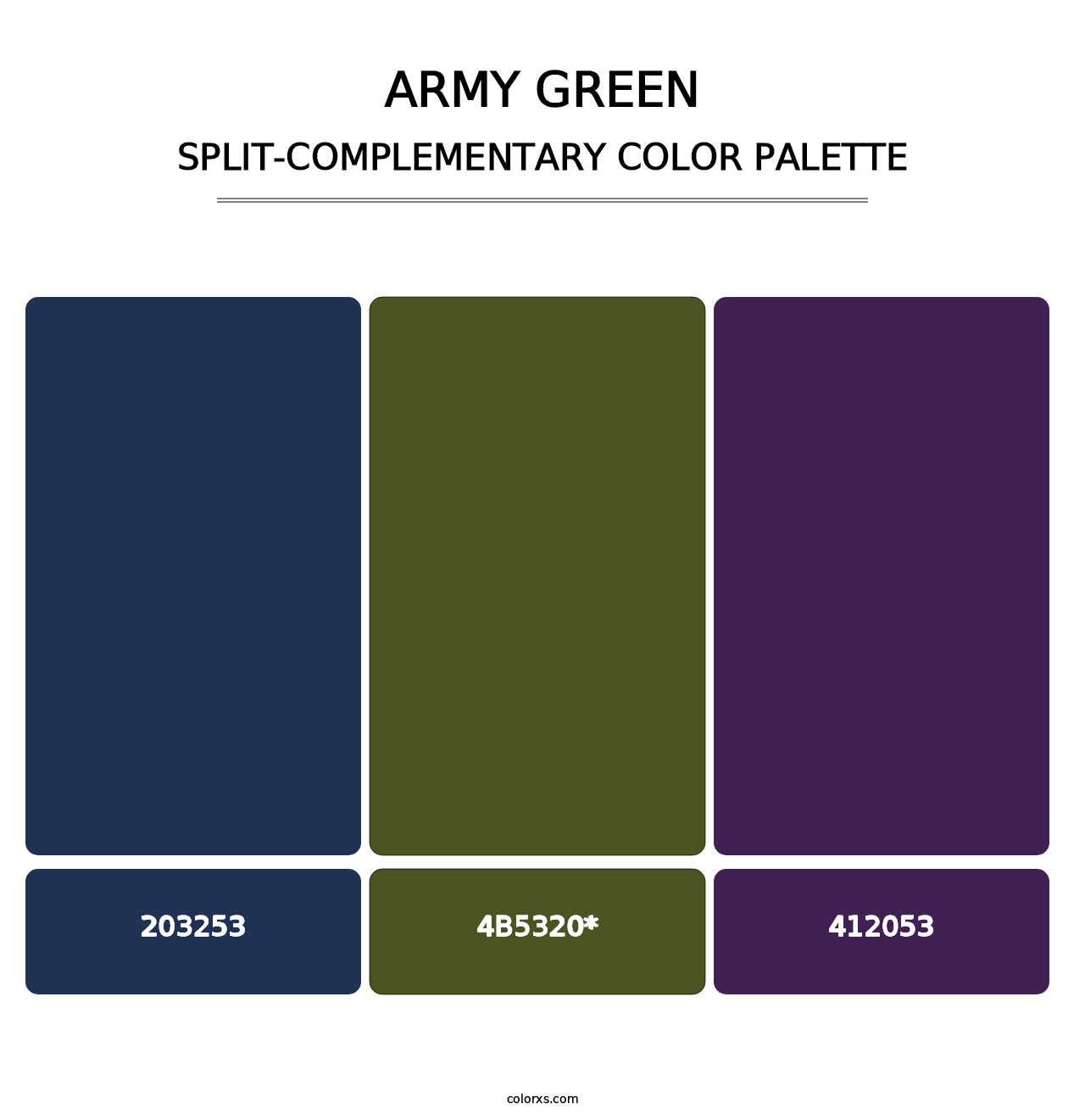 Army Green - Split-Complementary Color Palette