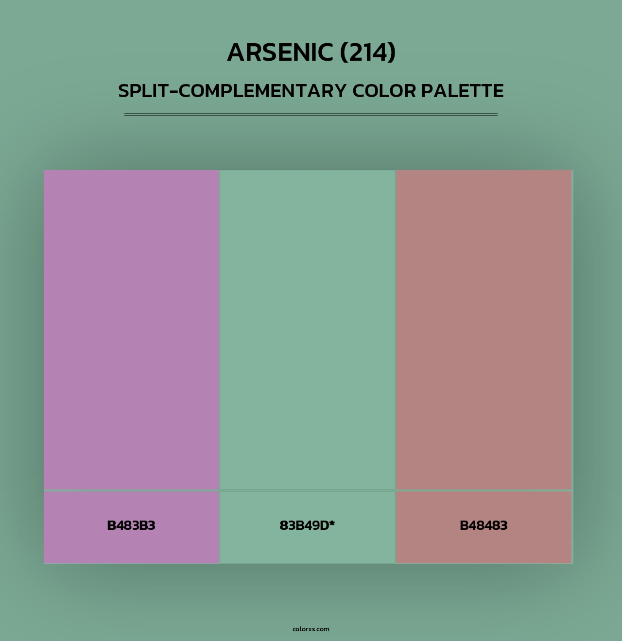 Arsenic (214) - Split-Complementary Color Palette