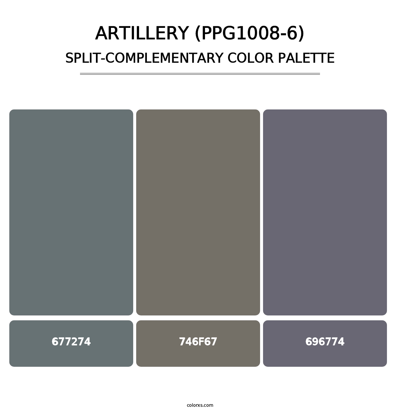 Artillery (PPG1008-6) - Split-Complementary Color Palette