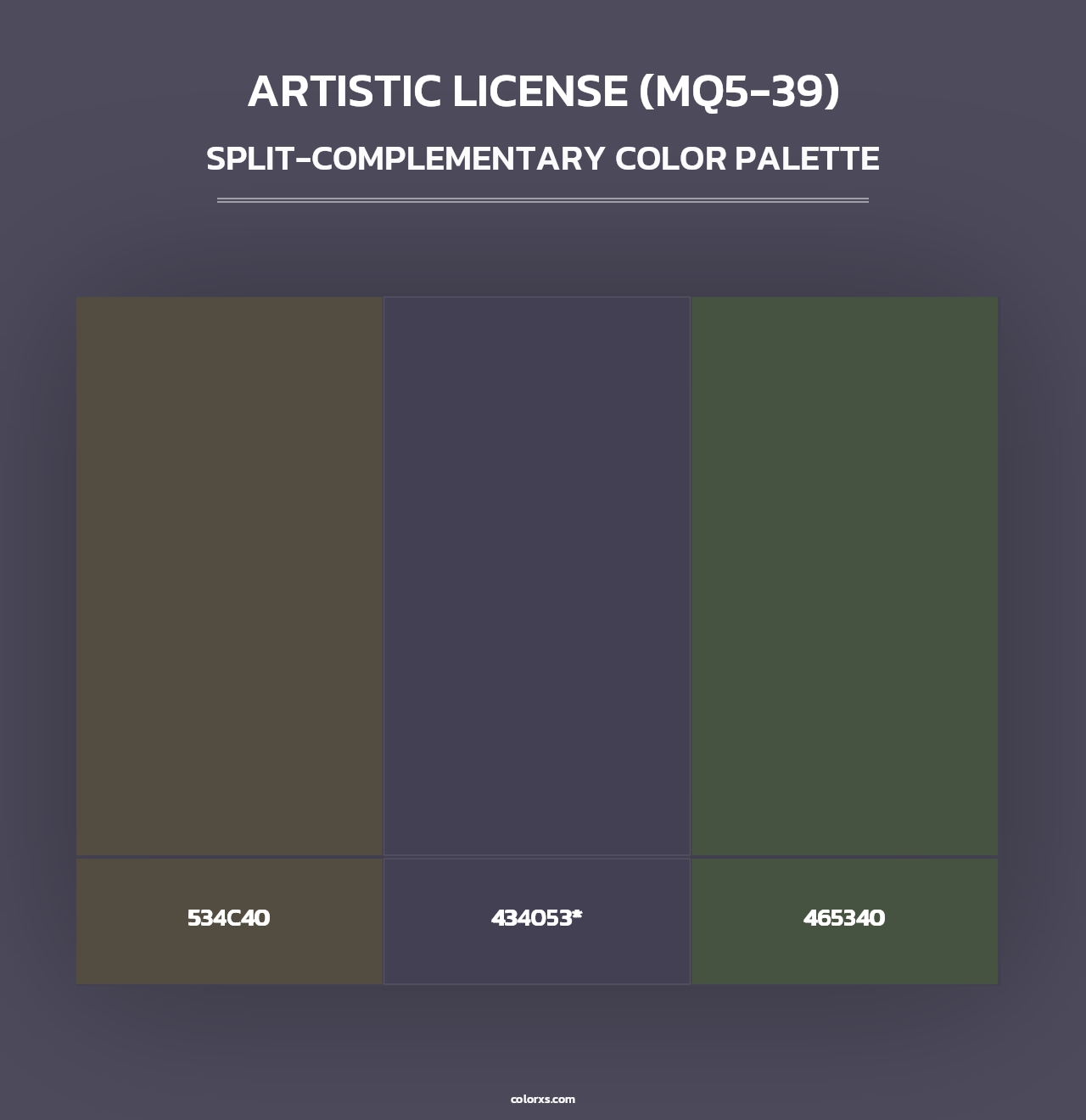 Artistic License (MQ5-39) - Split-Complementary Color Palette