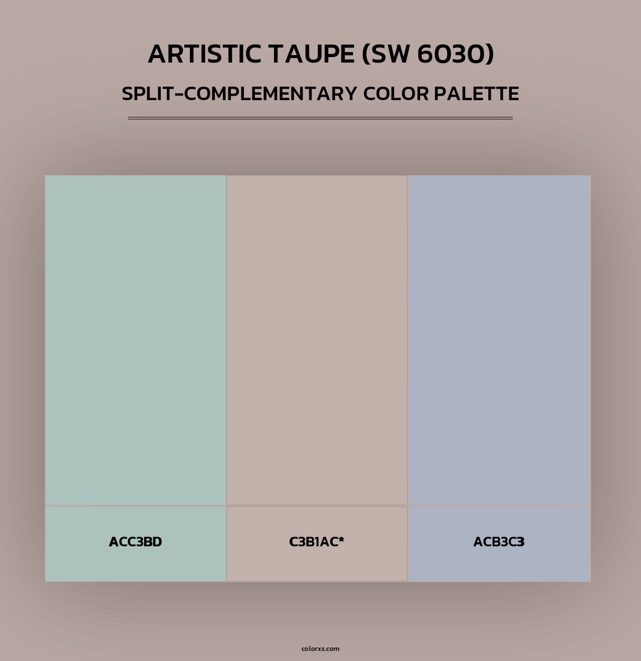 Artistic Taupe (SW 6030) - Split-Complementary Color Palette