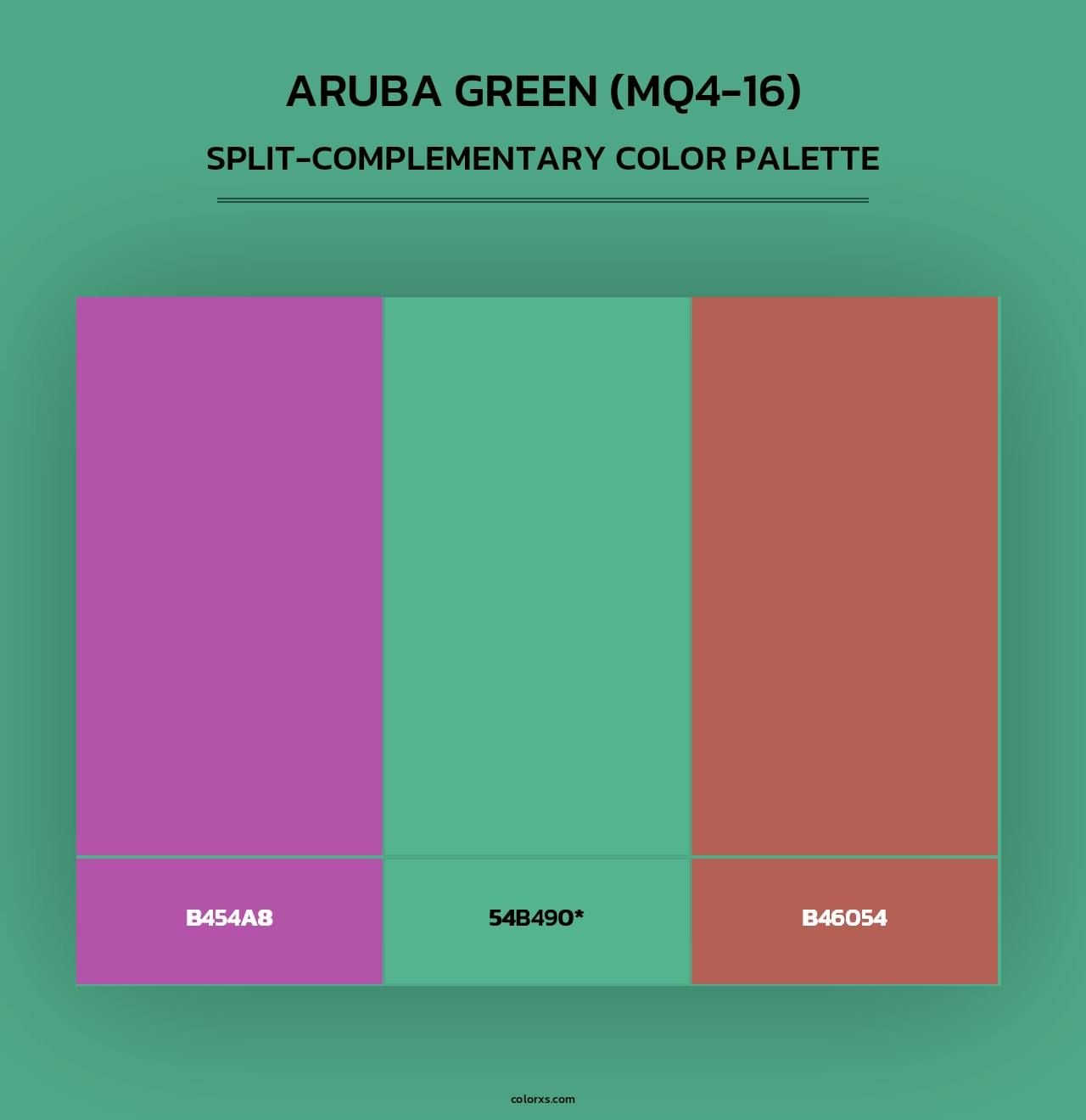 Aruba Green (MQ4-16) - Split-Complementary Color Palette