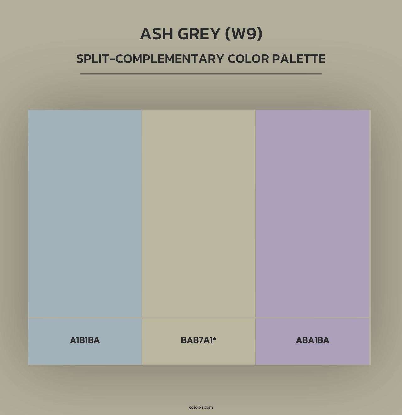 Ash Grey (W9) - Split-Complementary Color Palette