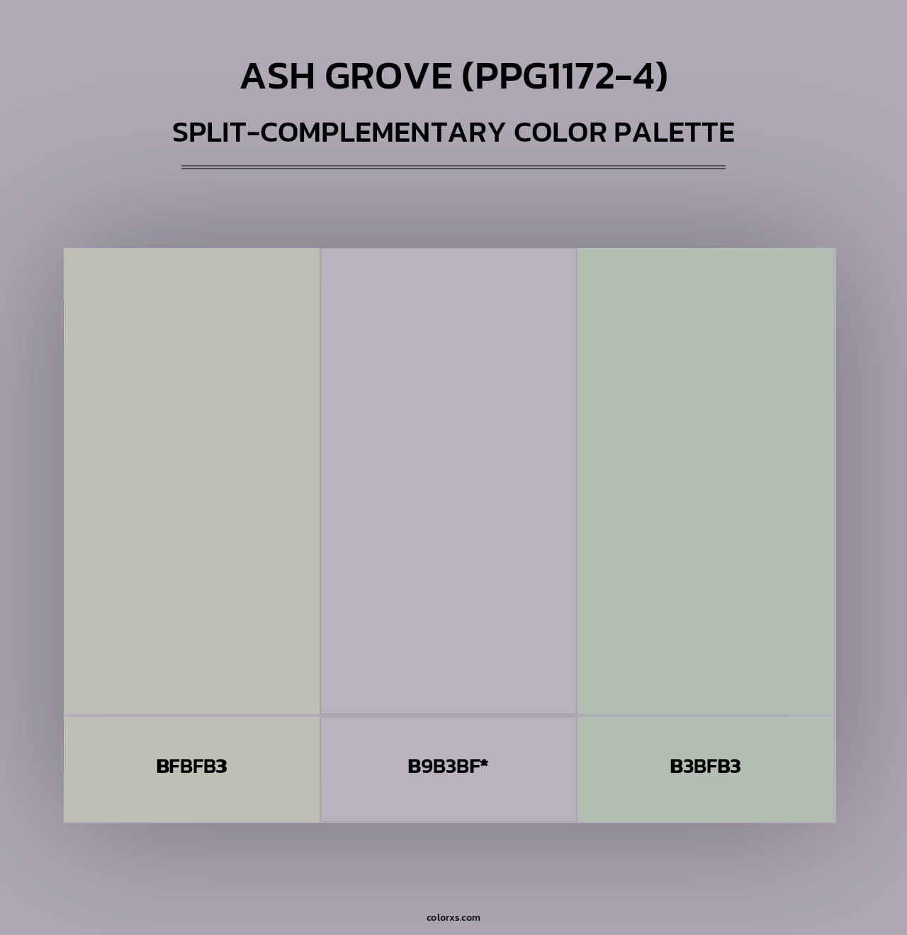 Ash Grove (PPG1172-4) - Split-Complementary Color Palette