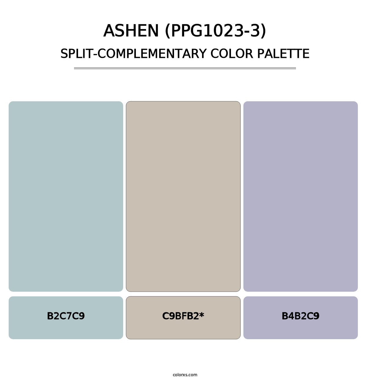 Ashen (PPG1023-3) - Split-Complementary Color Palette
