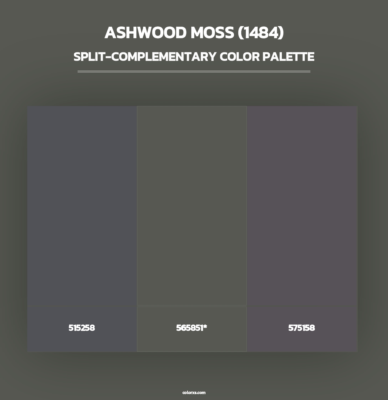 Ashwood Moss (1484) - Split-Complementary Color Palette