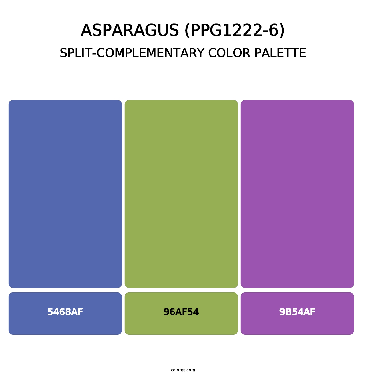 Asparagus (PPG1222-6) - Split-Complementary Color Palette