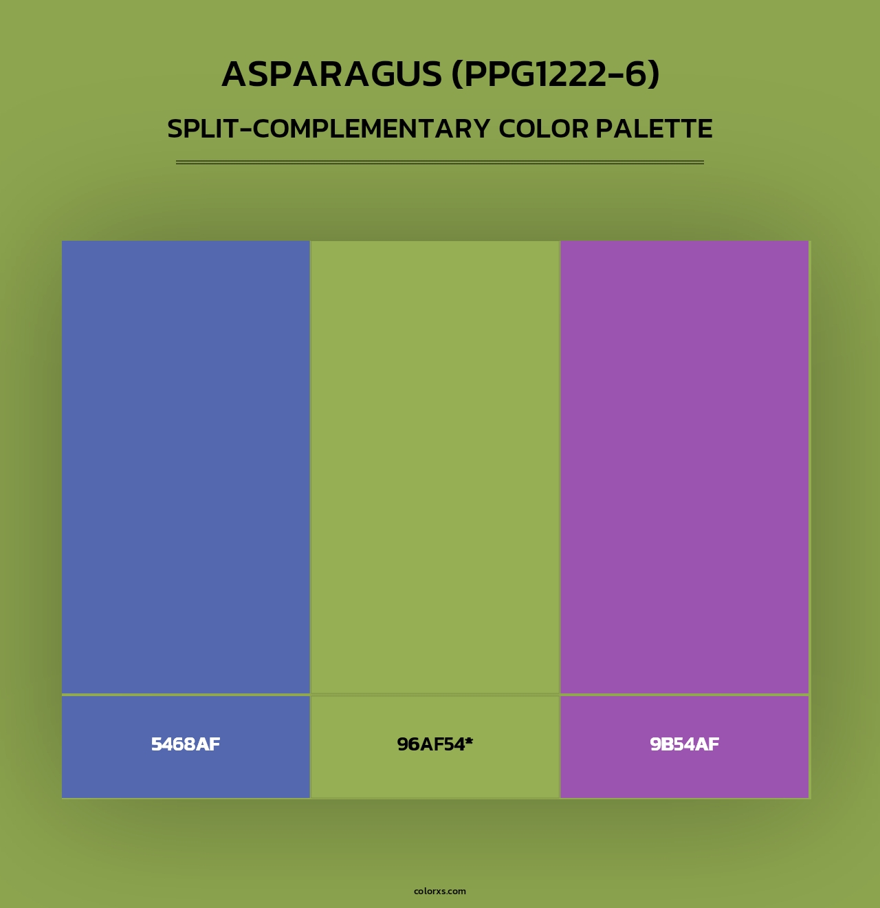 Asparagus (PPG1222-6) - Split-Complementary Color Palette