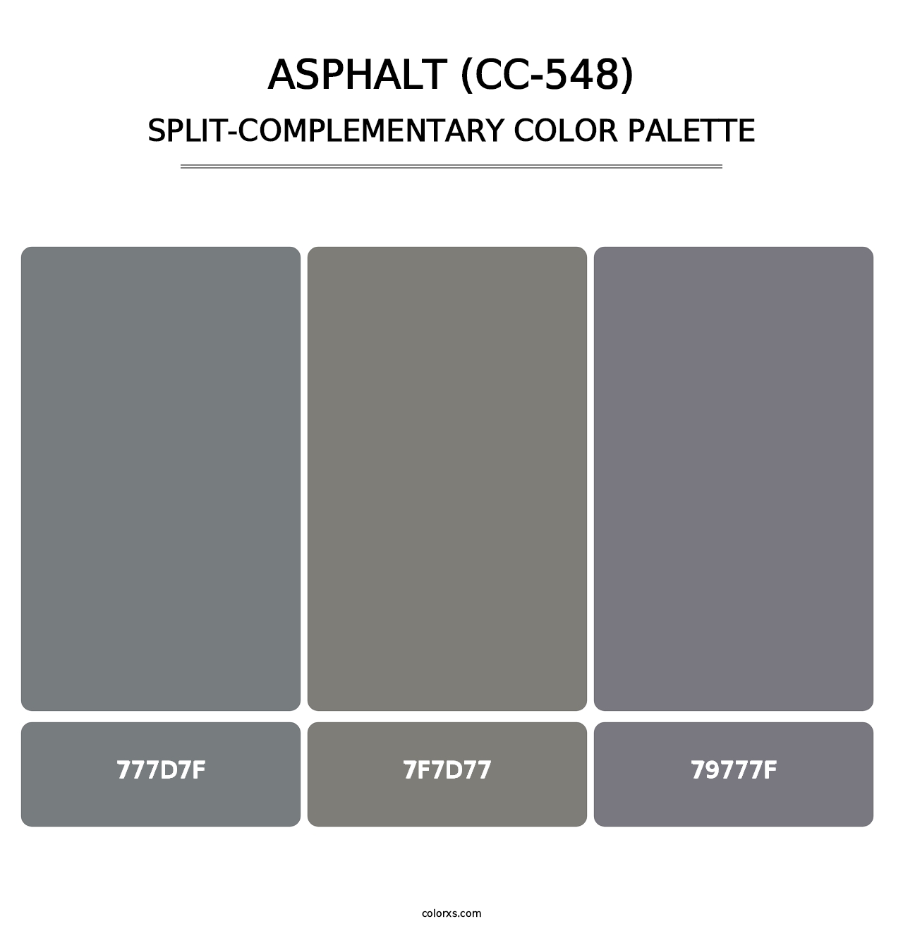 Asphalt (CC-548) - Split-Complementary Color Palette