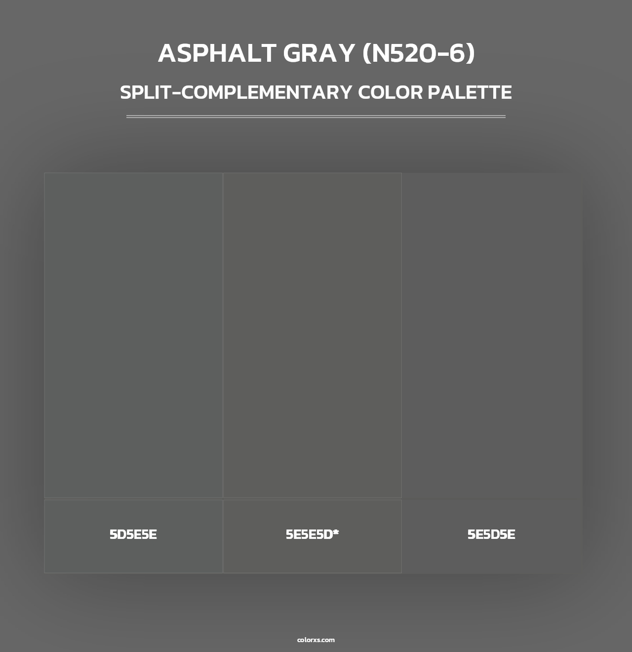 Asphalt Gray (N520-6) - Split-Complementary Color Palette