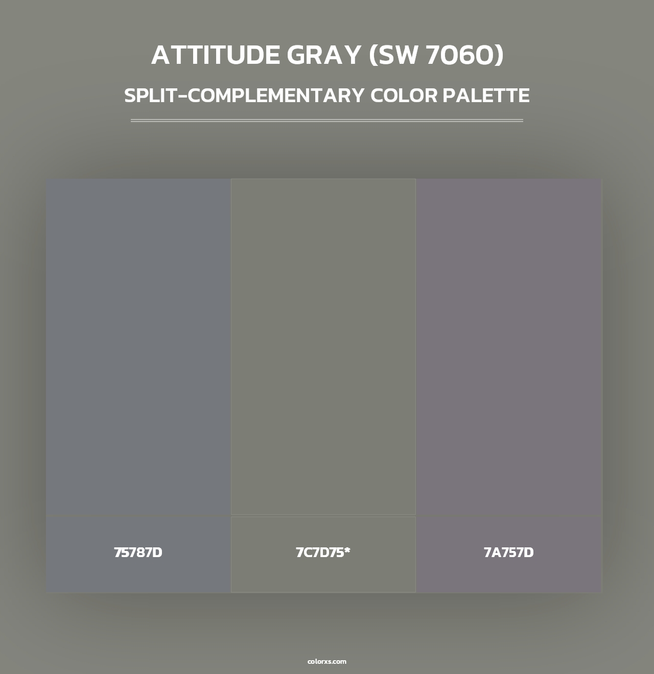 Attitude Gray (SW 7060) - Split-Complementary Color Palette
