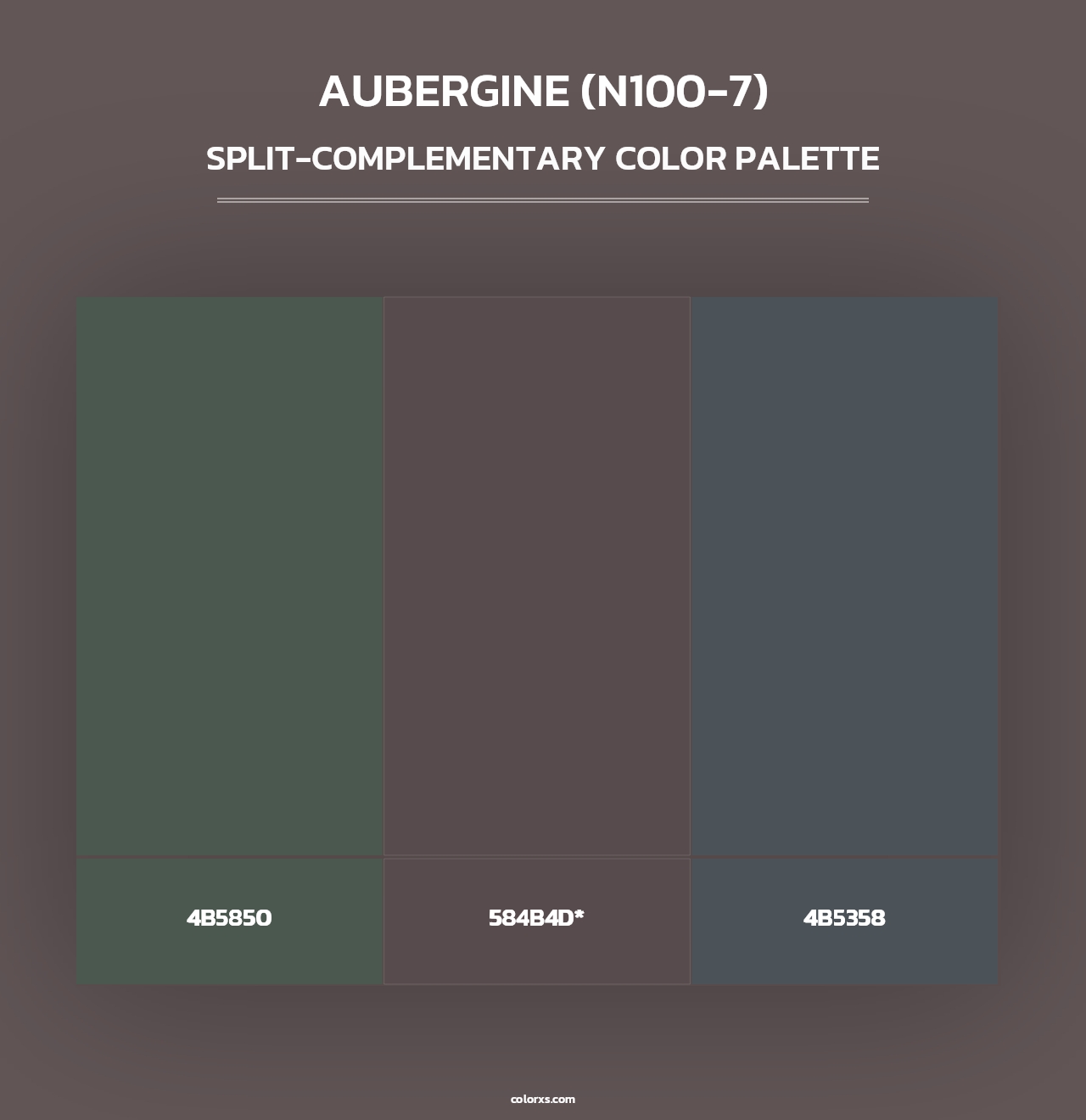 Aubergine (N100-7) - Split-Complementary Color Palette