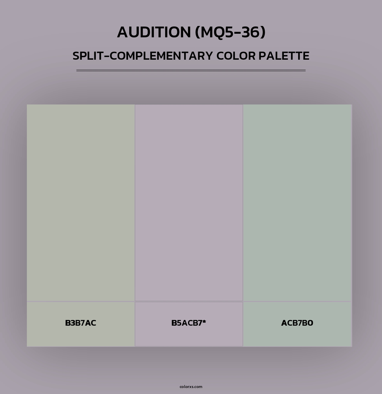 Audition (MQ5-36) - Split-Complementary Color Palette