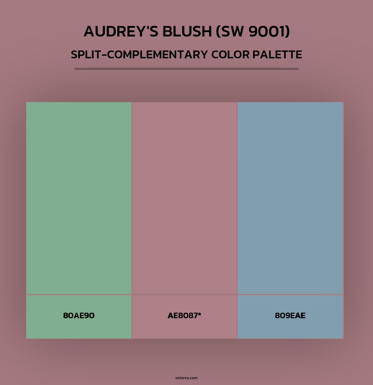 Audrey's Blush (SW 9001) - Split-Complementary Color Palette