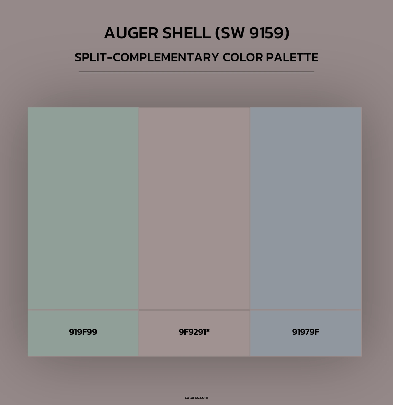 Auger Shell (SW 9159) - Split-Complementary Color Palette