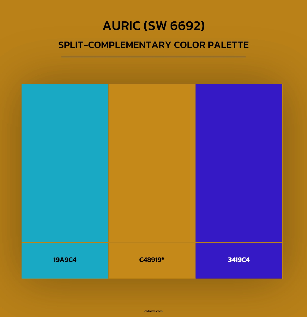 Auric (SW 6692) - Split-Complementary Color Palette