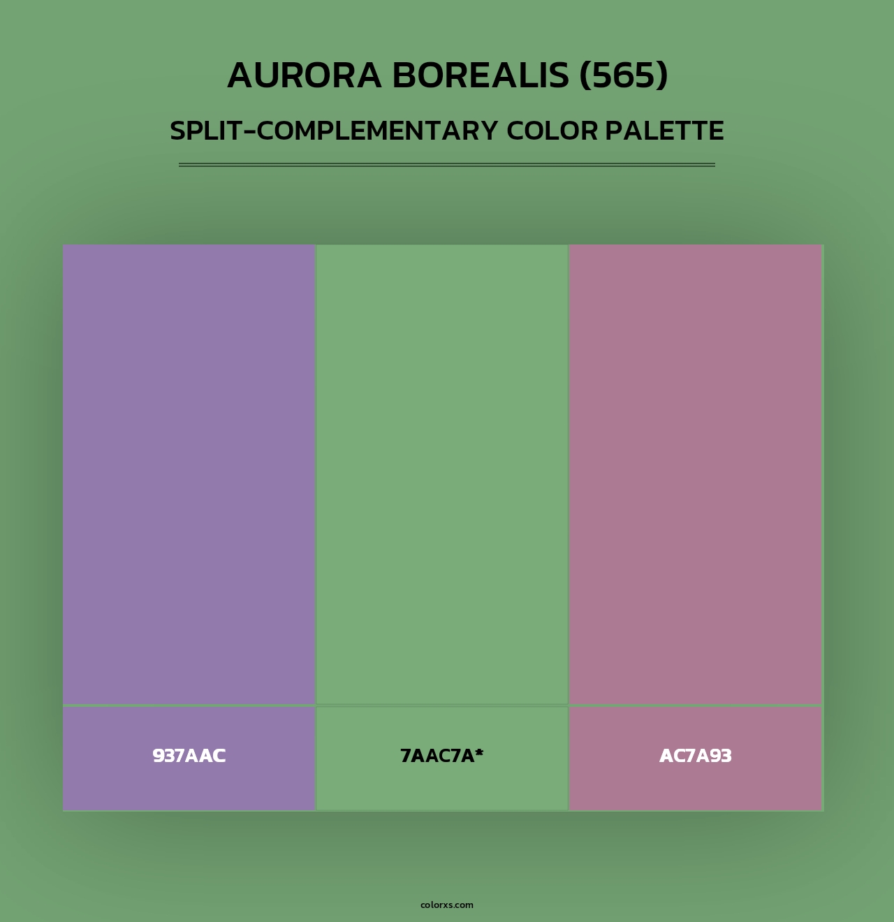 Aurora Borealis (565) - Split-Complementary Color Palette