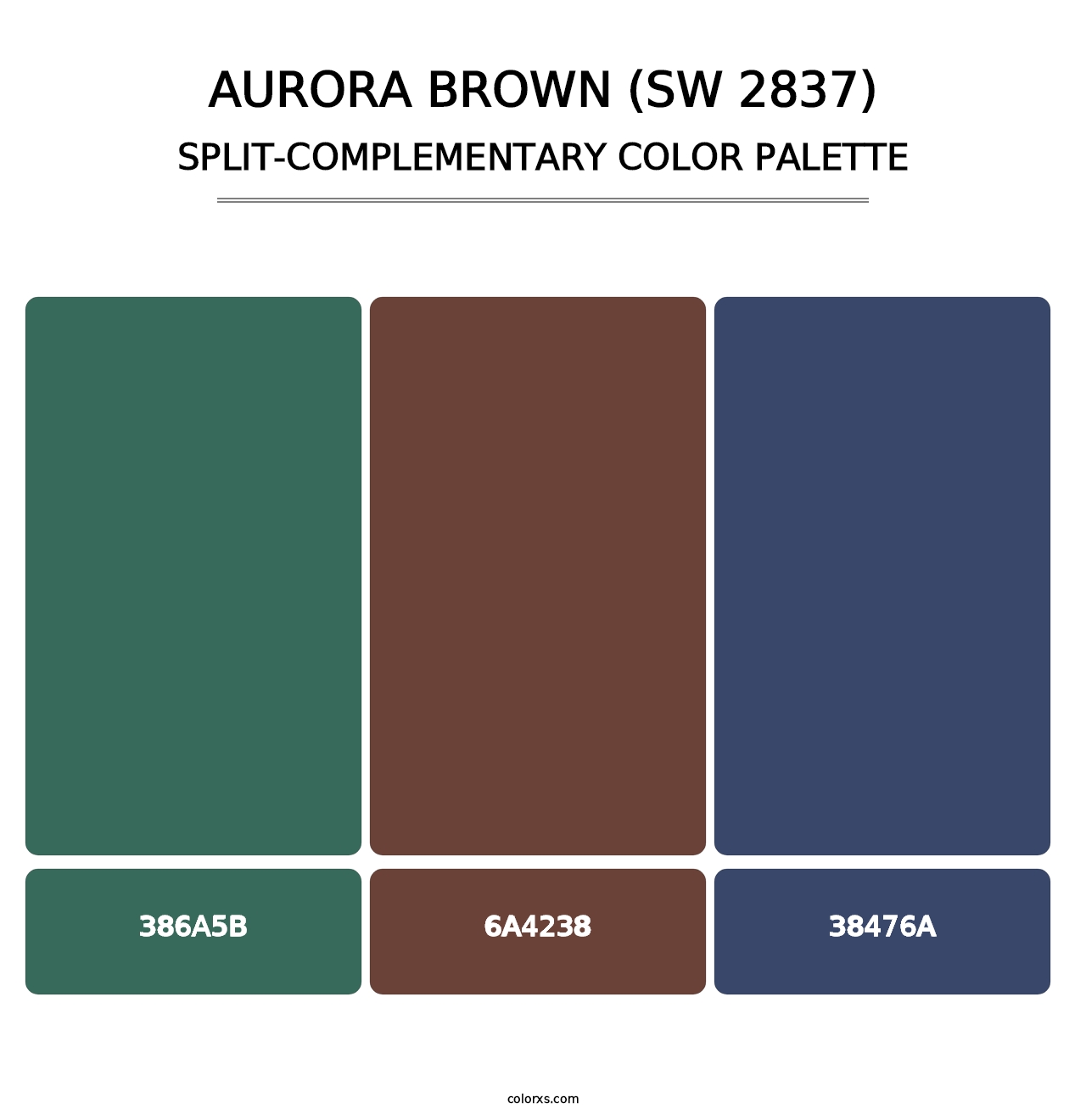 Aurora Brown (SW 2837) - Split-Complementary Color Palette