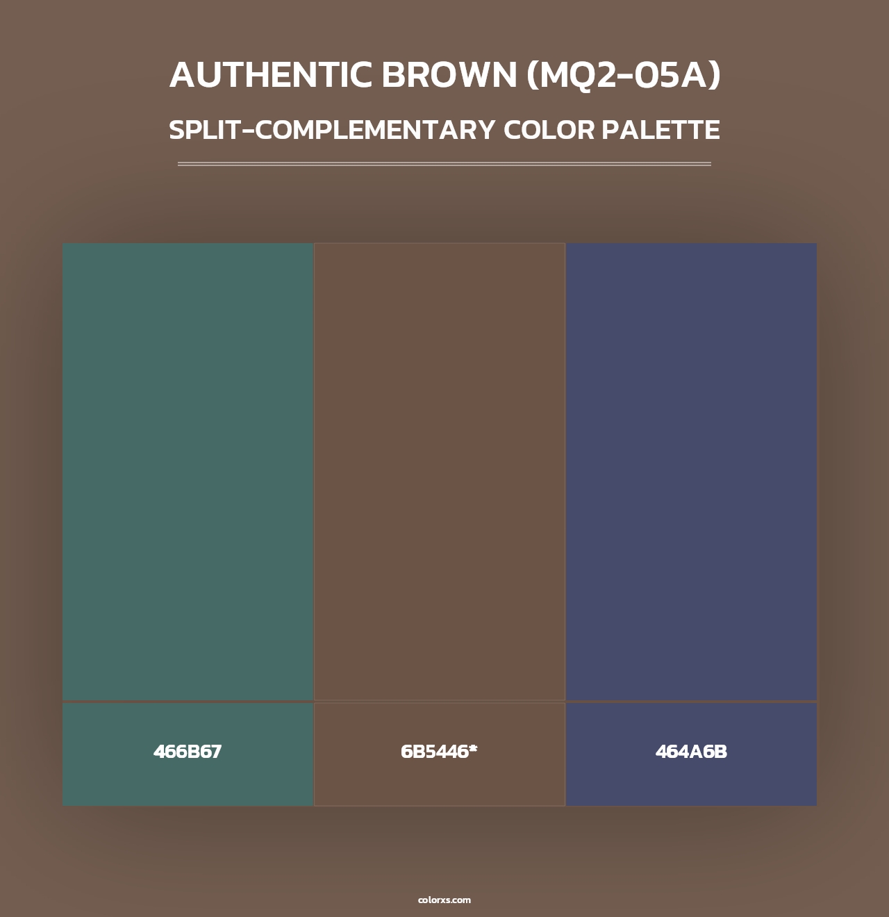 Authentic Brown (MQ2-05A) - Split-Complementary Color Palette