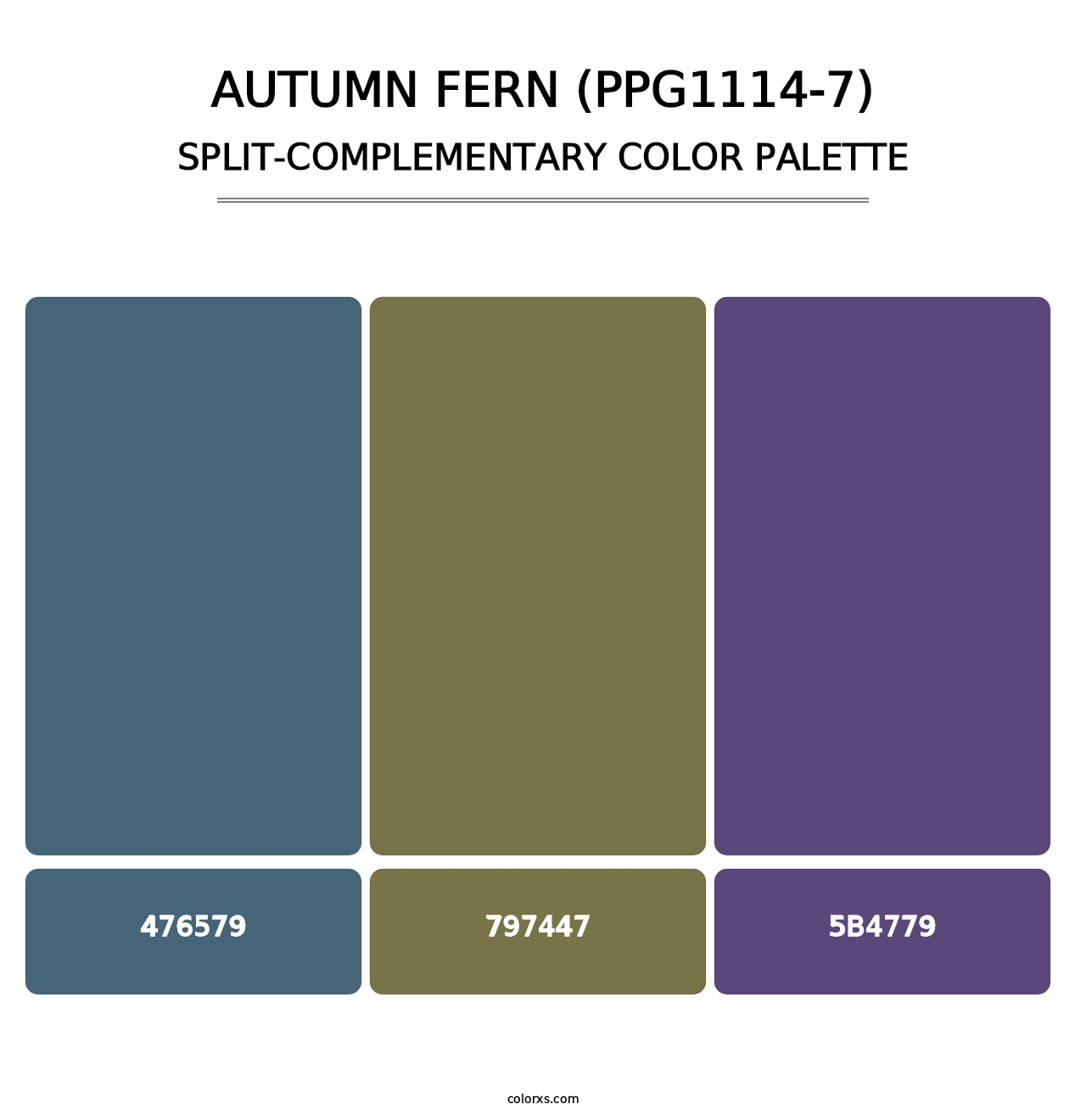 Autumn Fern (PPG1114-7) - Split-Complementary Color Palette