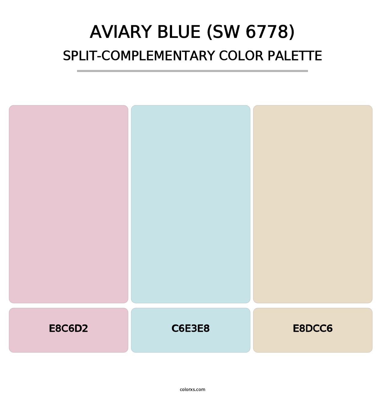 Aviary Blue (SW 6778) - Split-Complementary Color Palette
