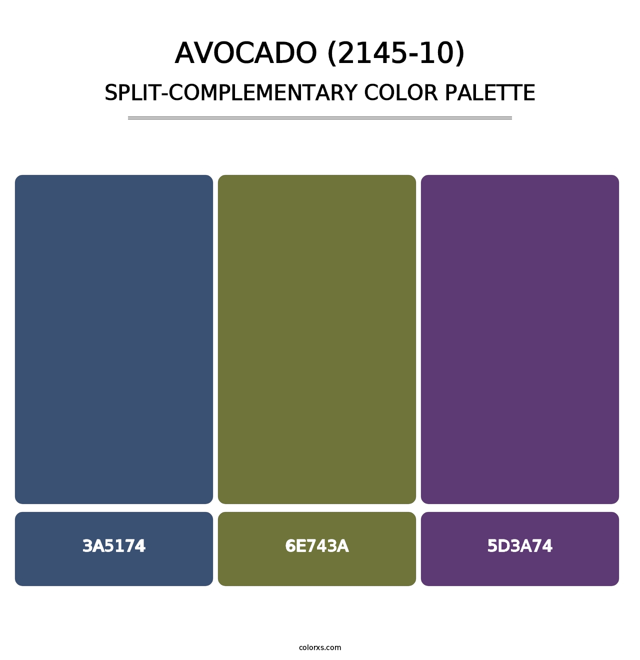 Avocado (2145-10) - Split-Complementary Color Palette