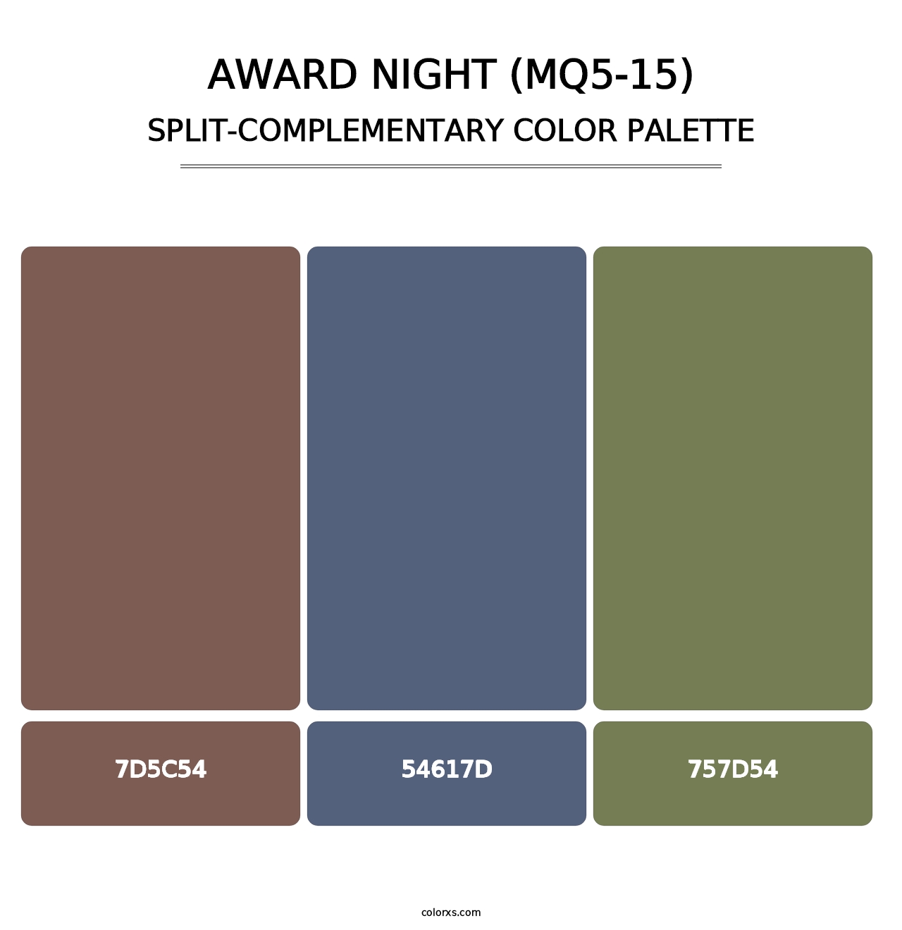 Award Night (MQ5-15) - Split-Complementary Color Palette
