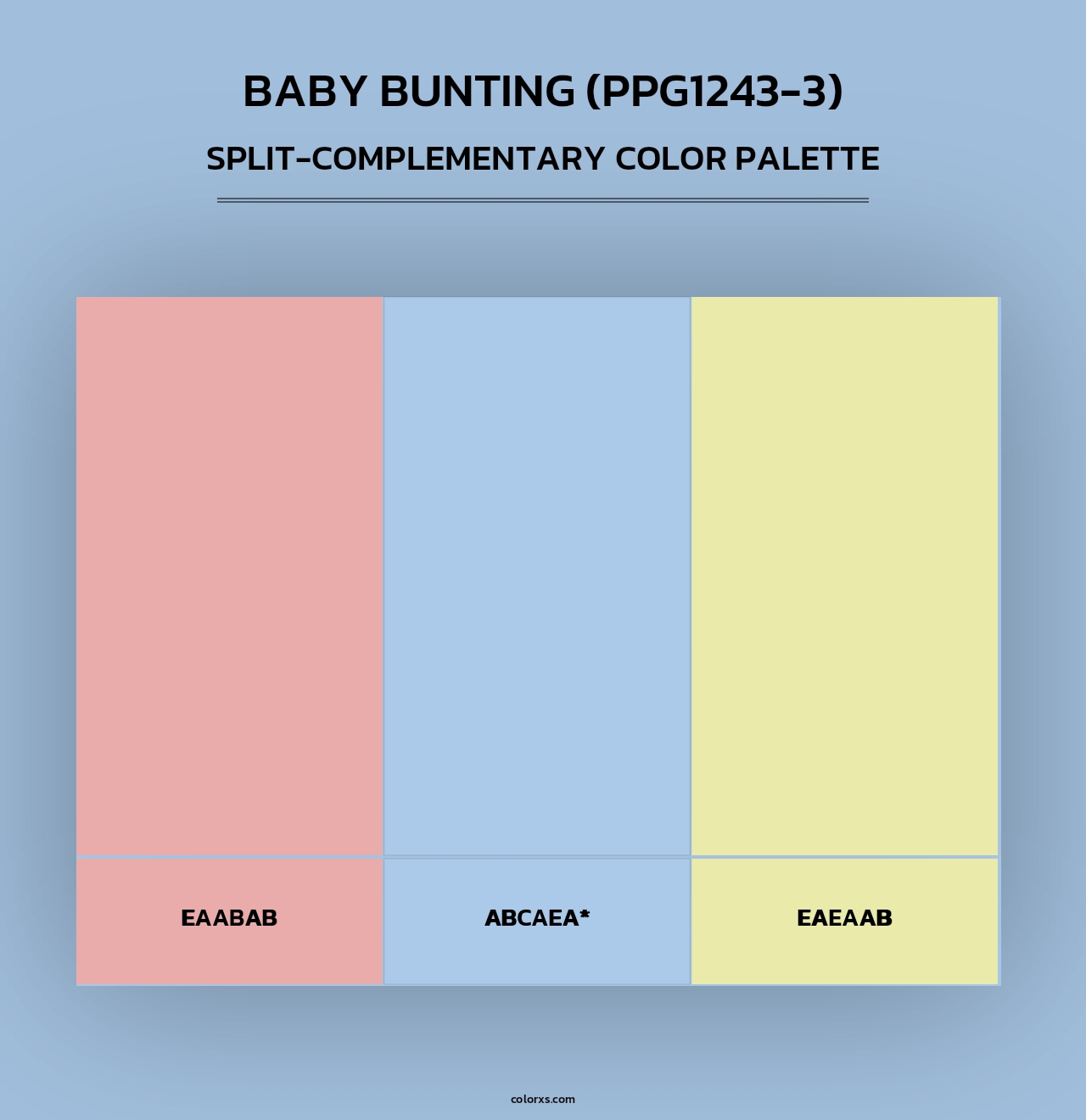 Baby Bunting (PPG1243-3) - Split-Complementary Color Palette