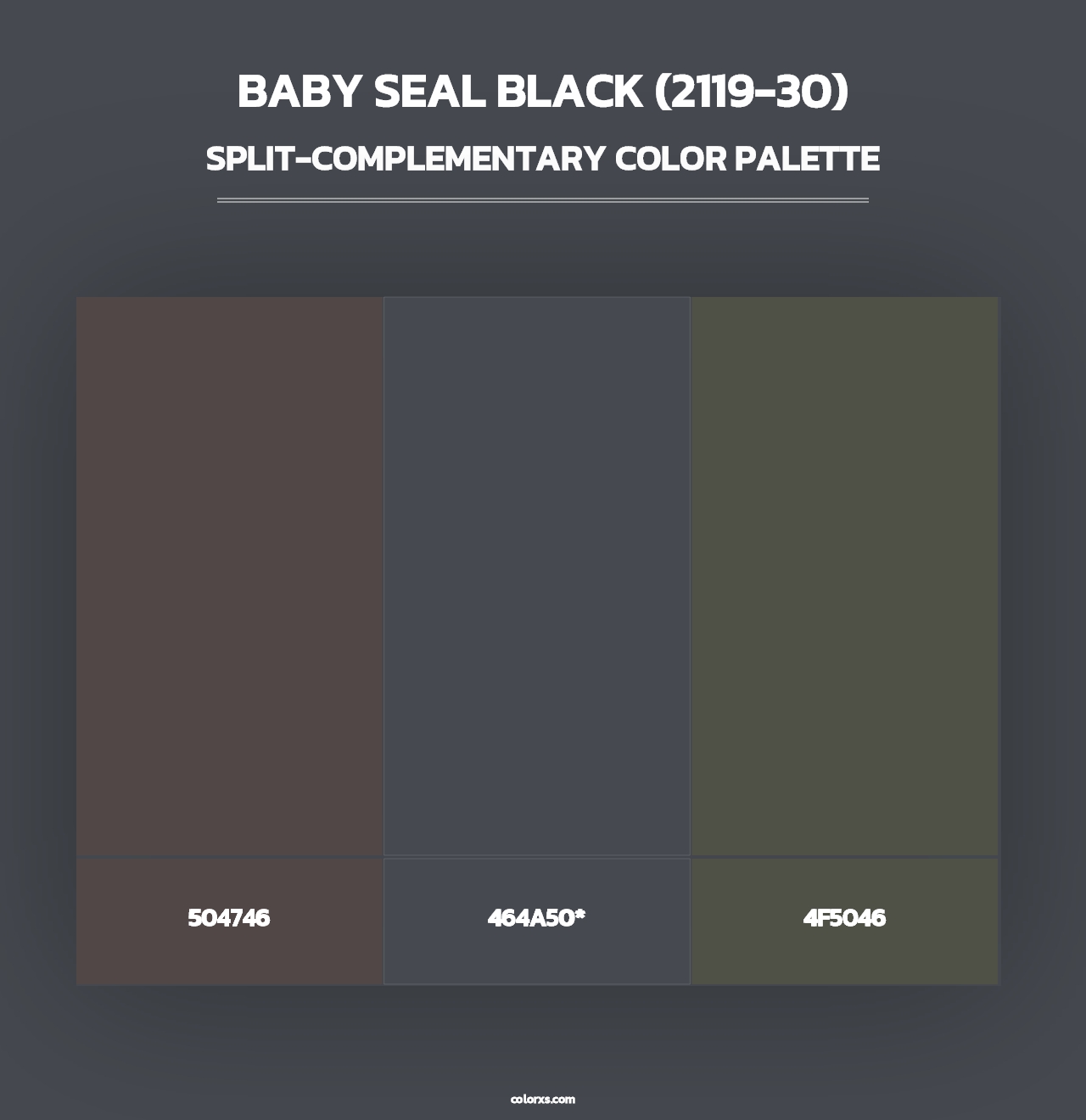 Baby Seal Black (2119-30) - Split-Complementary Color Palette
