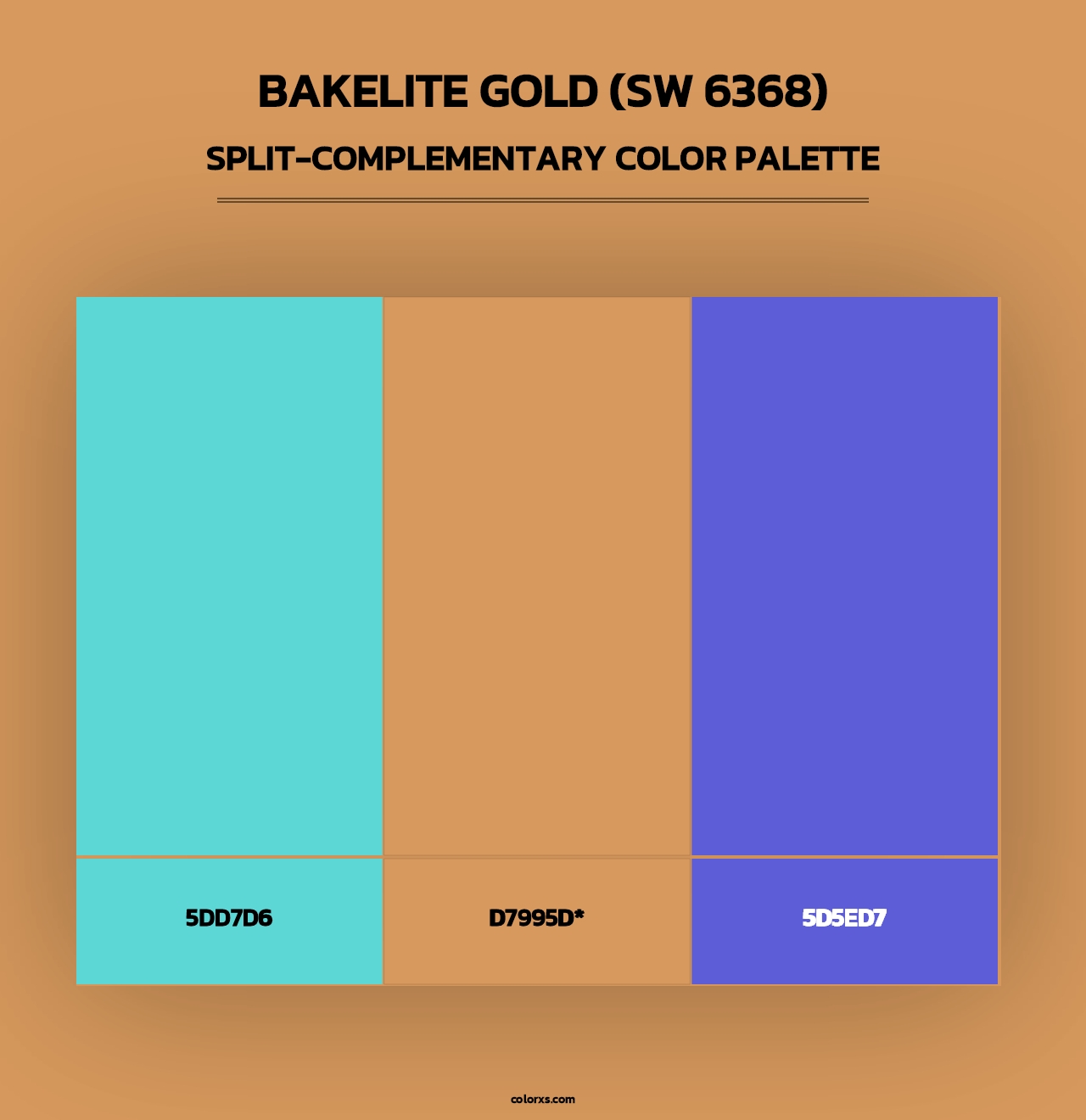 Bakelite Gold (SW 6368) - Split-Complementary Color Palette