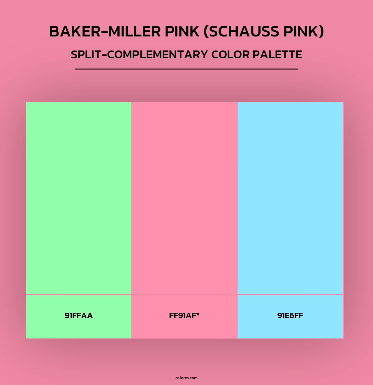 Baker-Miller Pink (Schauss Pink) - Split-Complementary Color Palette