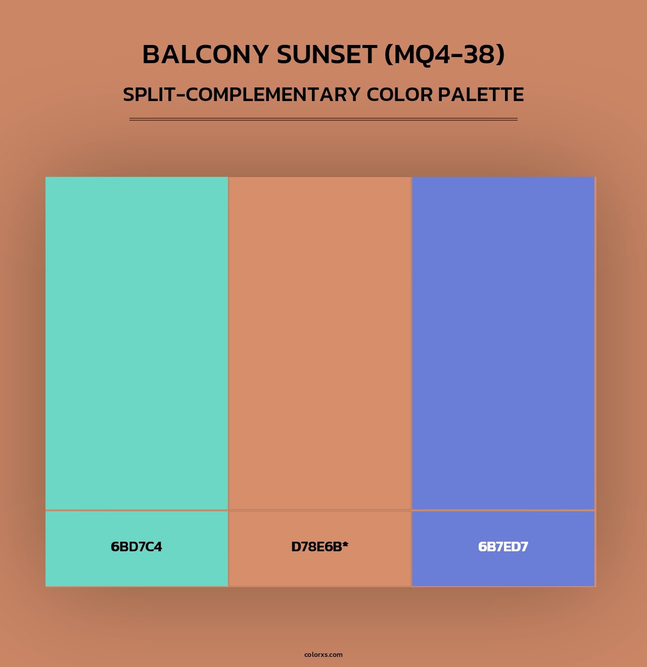 Balcony Sunset (MQ4-38) - Split-Complementary Color Palette