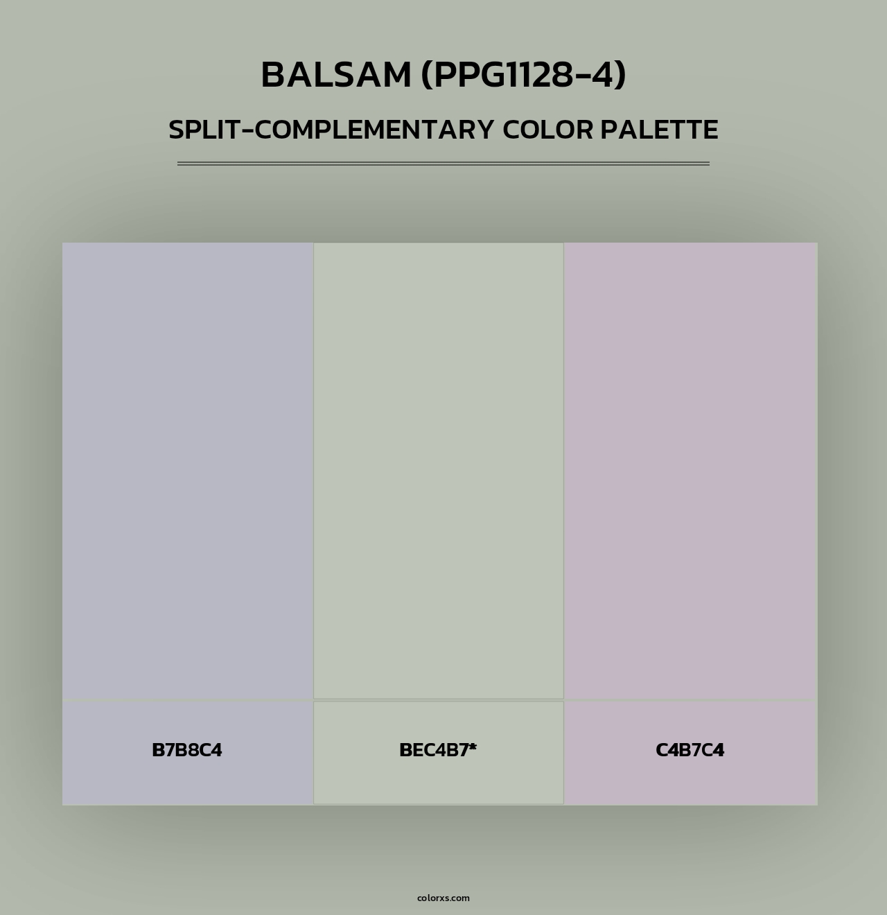 Balsam (PPG1128-4) - Split-Complementary Color Palette
