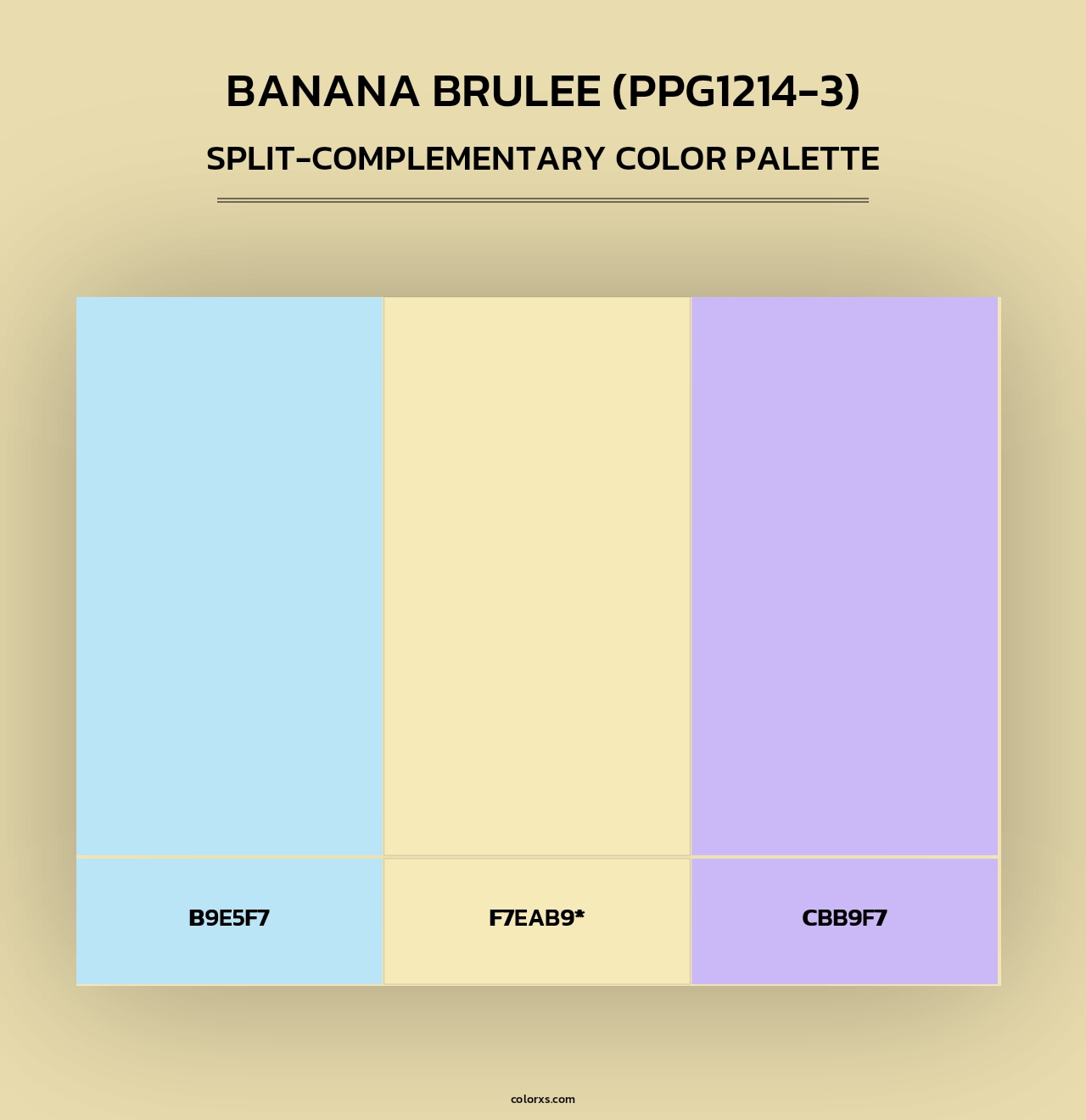 Banana Brulee (PPG1214-3) - Split-Complementary Color Palette