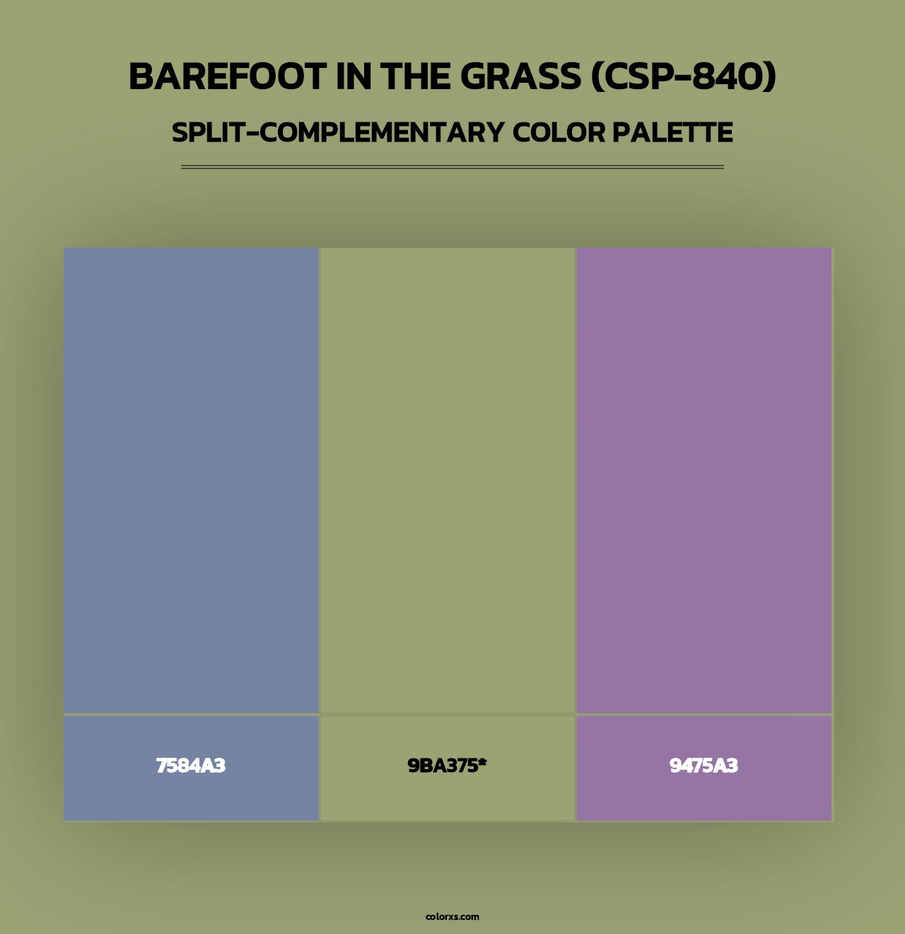 Barefoot in the Grass (CSP-840) - Split-Complementary Color Palette