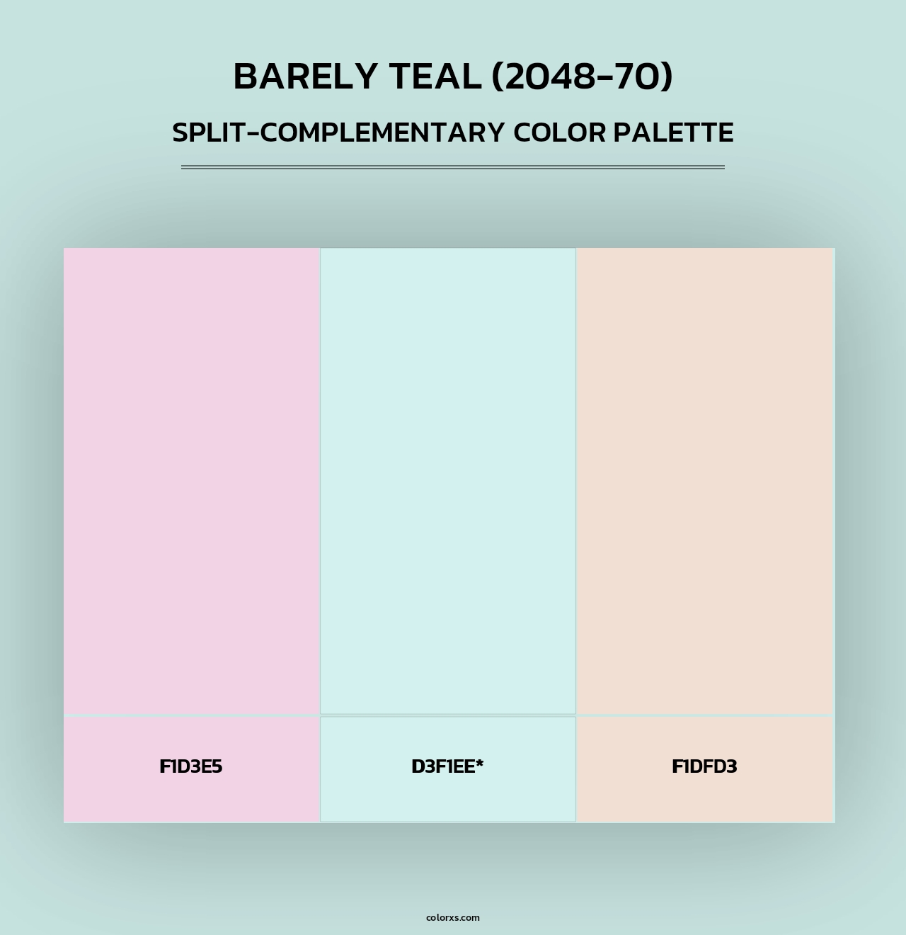 Barely Teal (2048-70) - Split-Complementary Color Palette