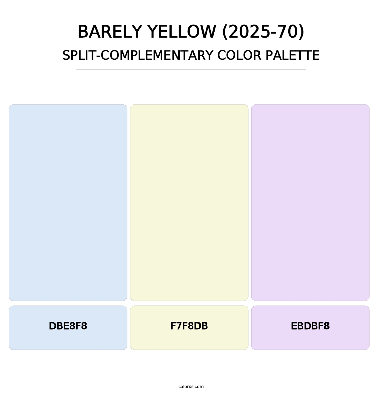 Barely Yellow (2025-70) - Split-Complementary Color Palette