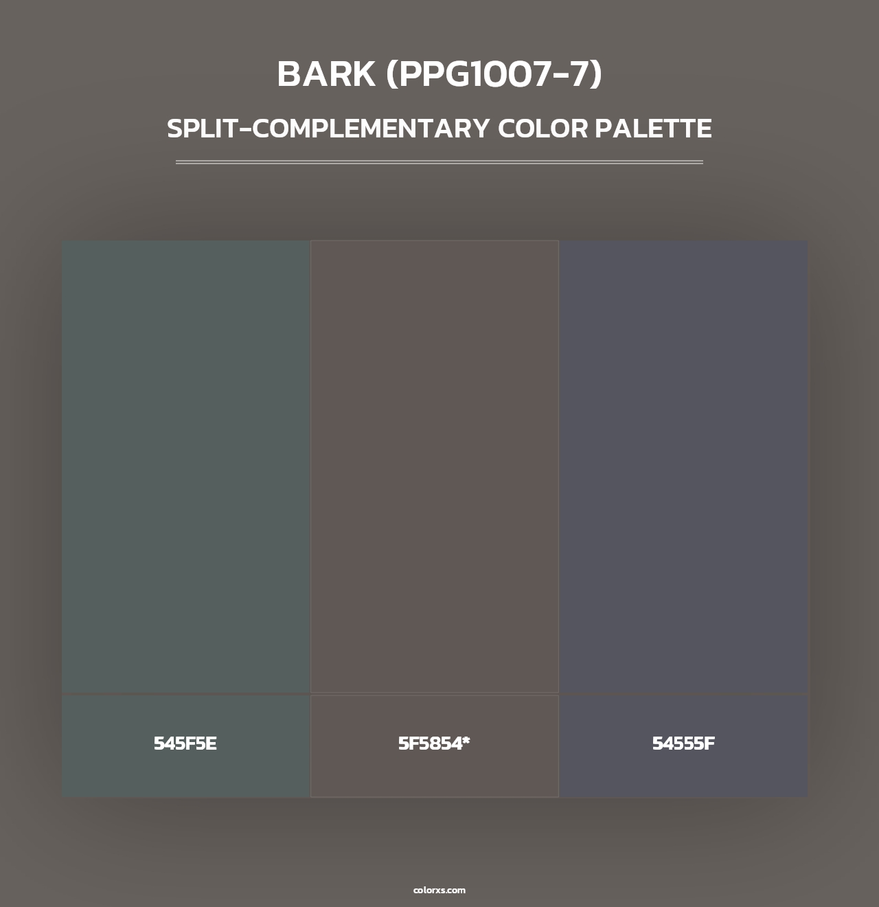 Bark (PPG1007-7) - Split-Complementary Color Palette