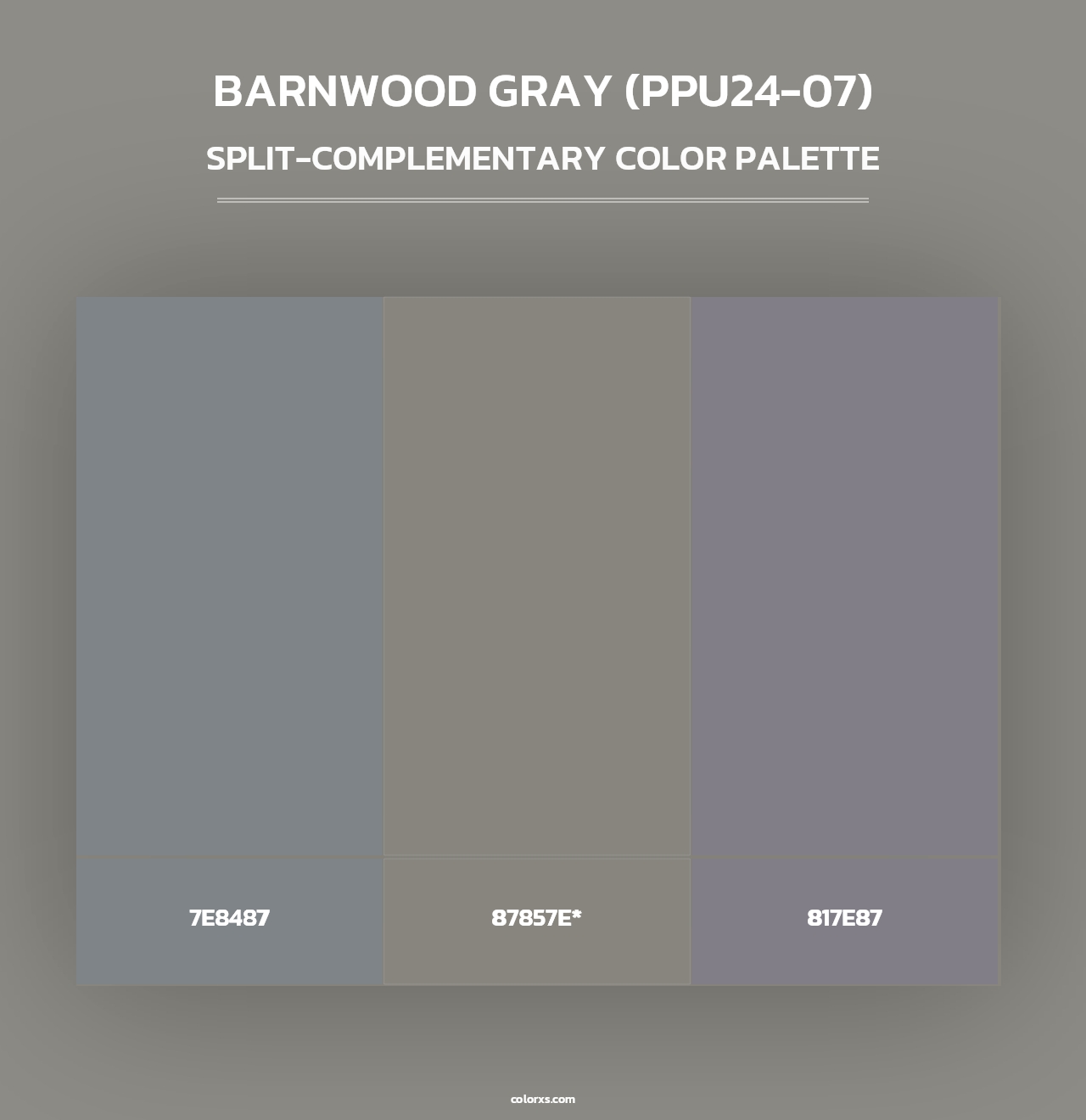 Barnwood Gray (PPU24-07) - Split-Complementary Color Palette
