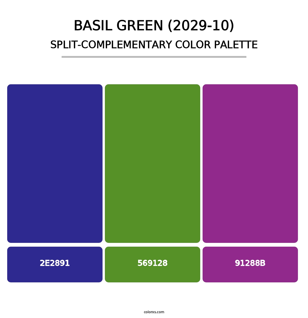 Basil Green (2029-10) - Split-Complementary Color Palette