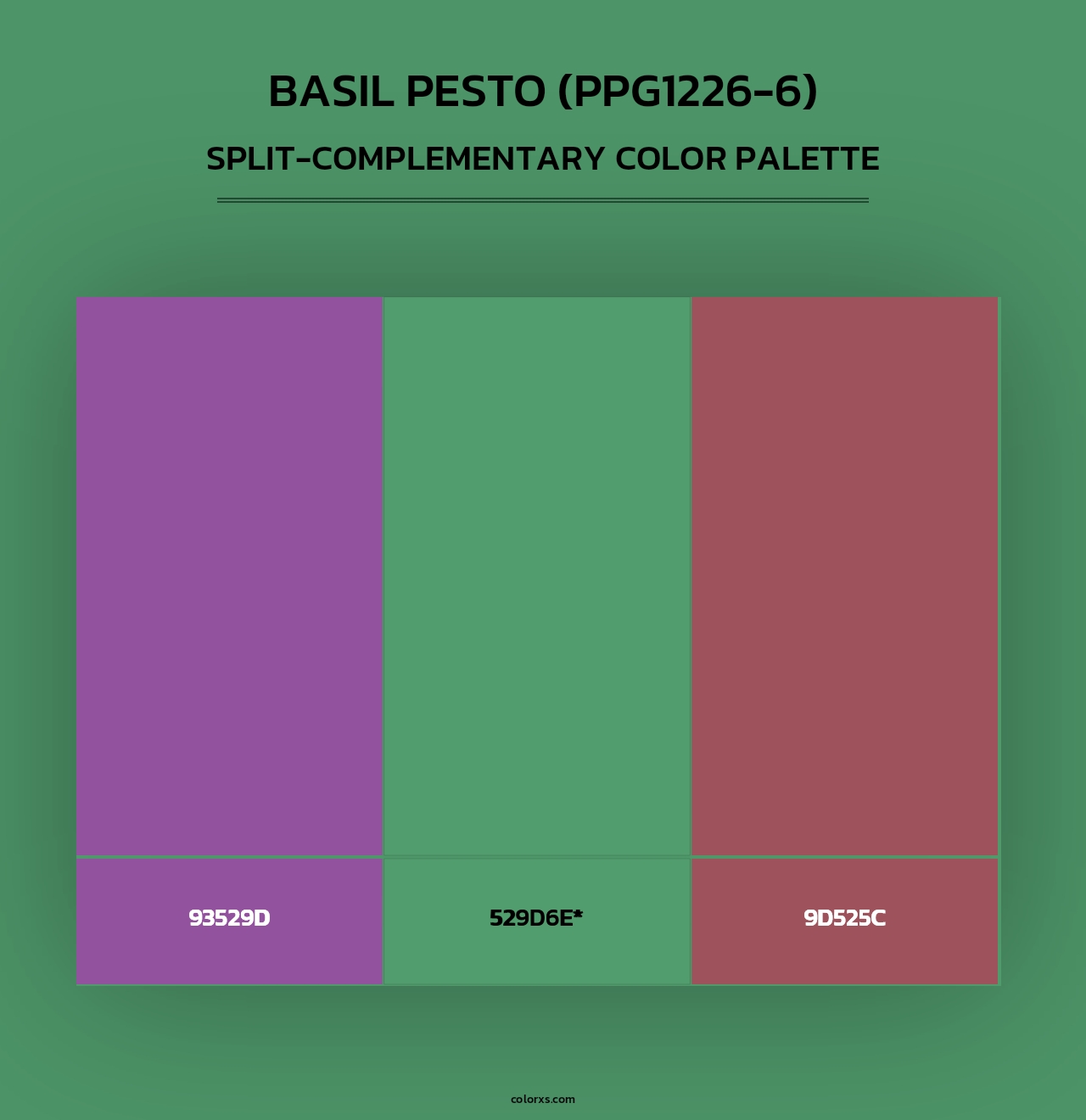 Basil Pesto (PPG1226-6) - Split-Complementary Color Palette