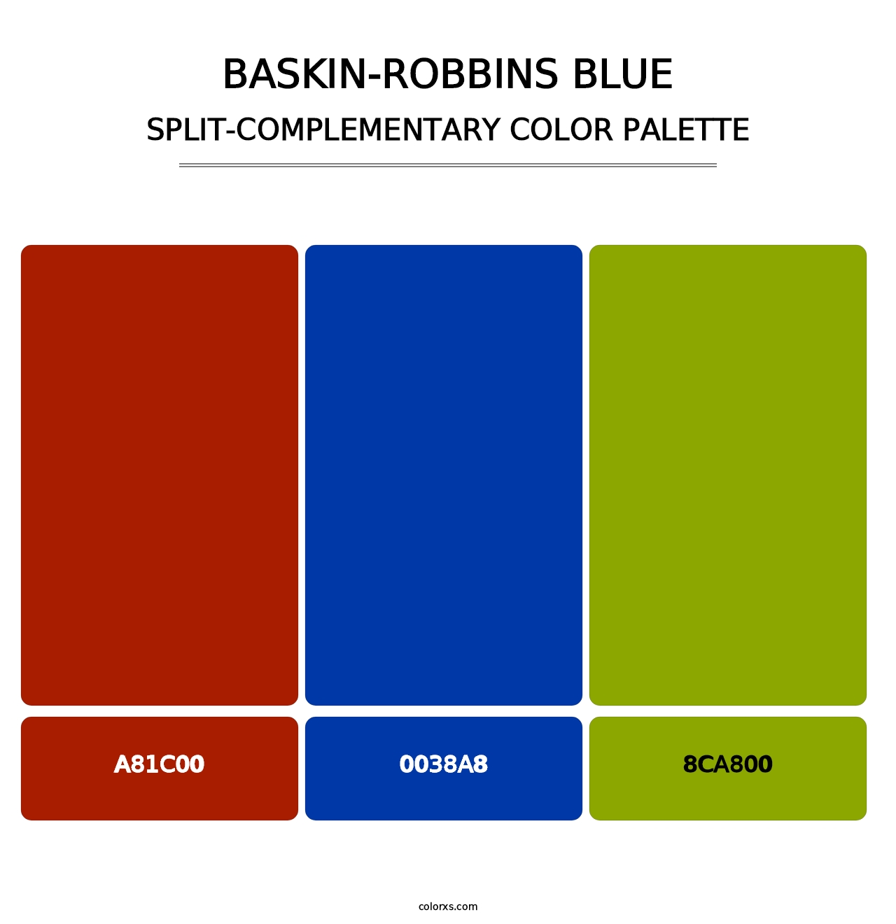 Baskin-Robbins Blue - Split-Complementary Color Palette