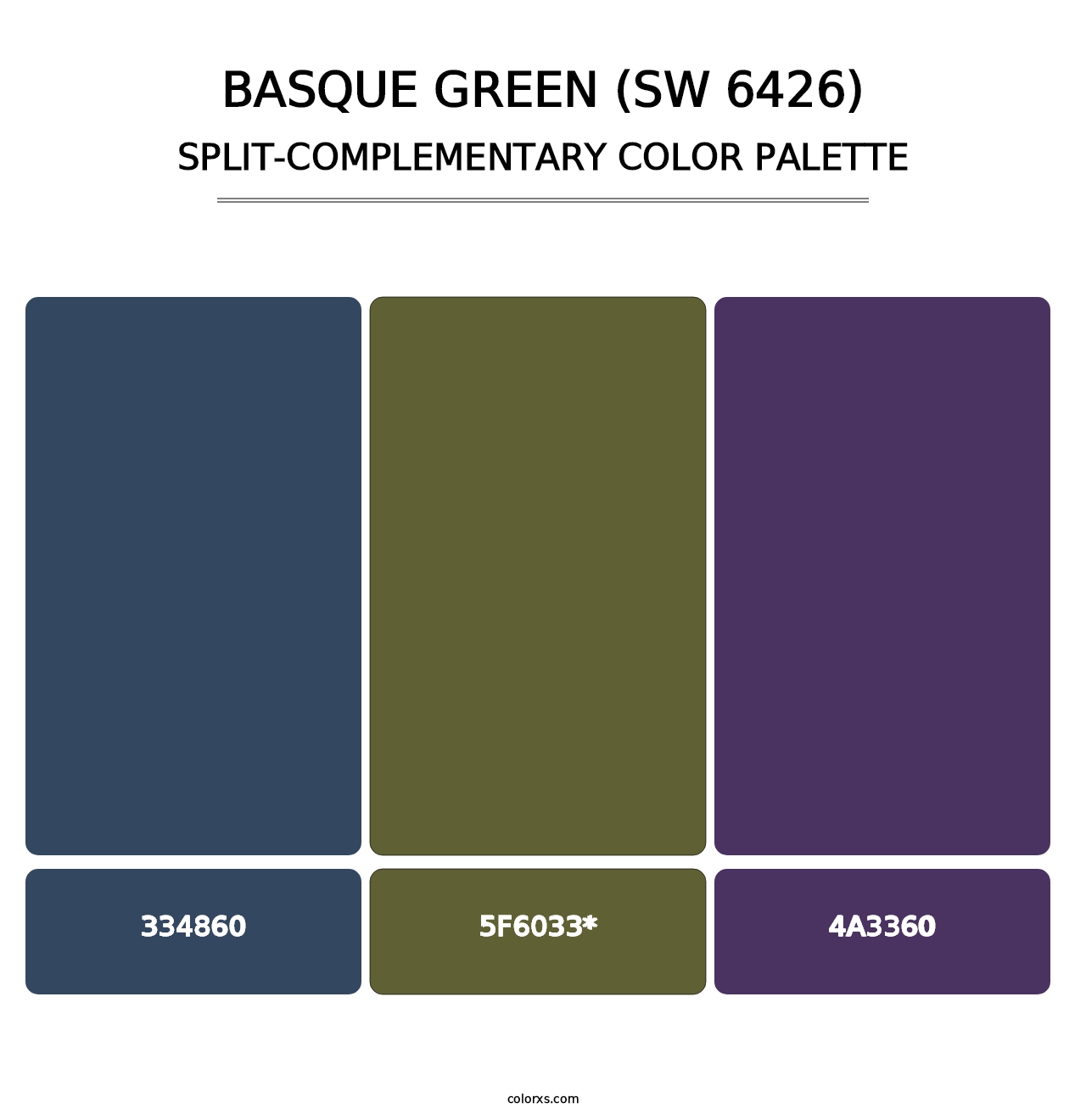 Basque Green (SW 6426) - Split-Complementary Color Palette